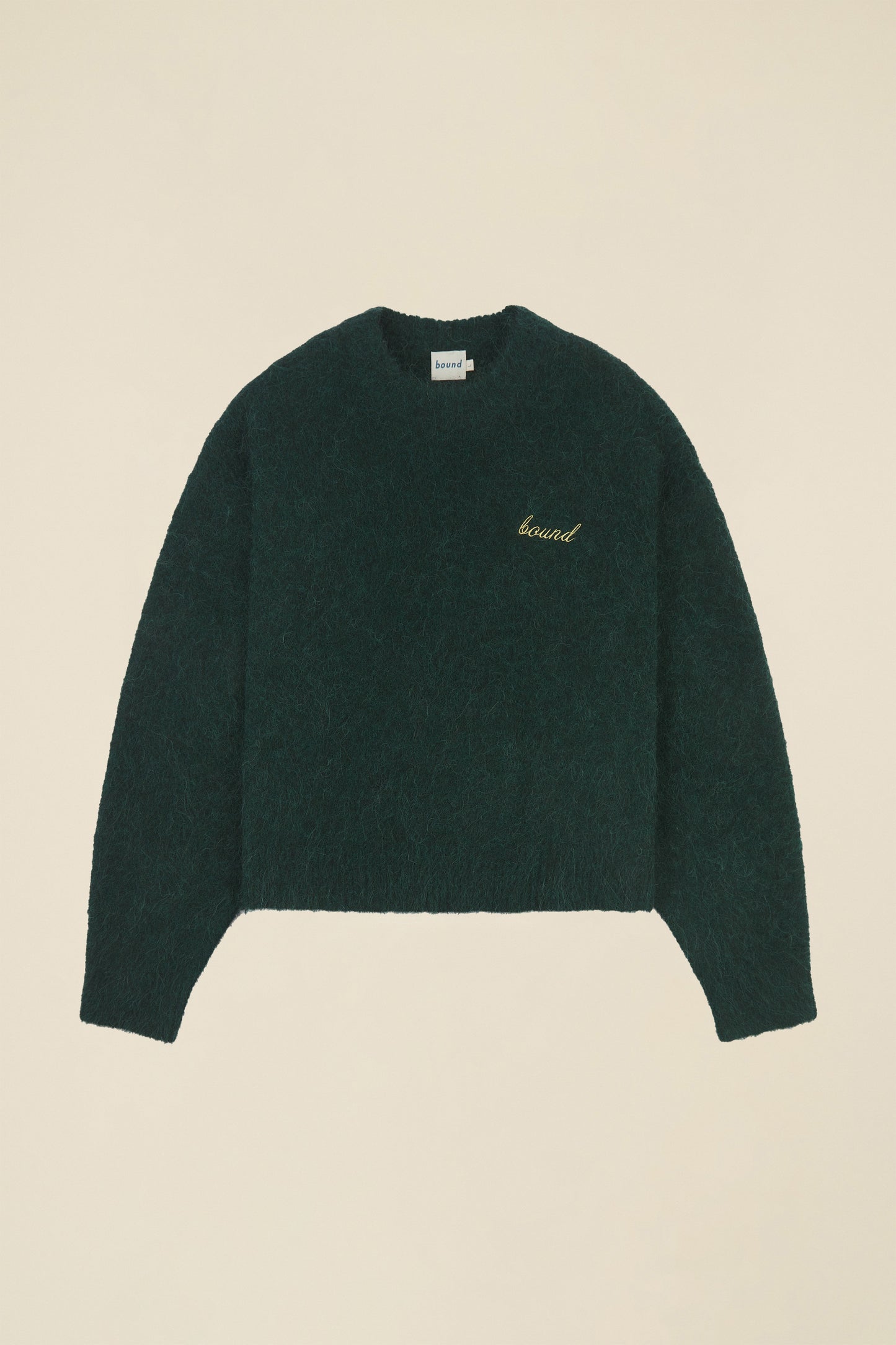 DEXTER CROPPED ALPACA KNIT - FOREST GREEN