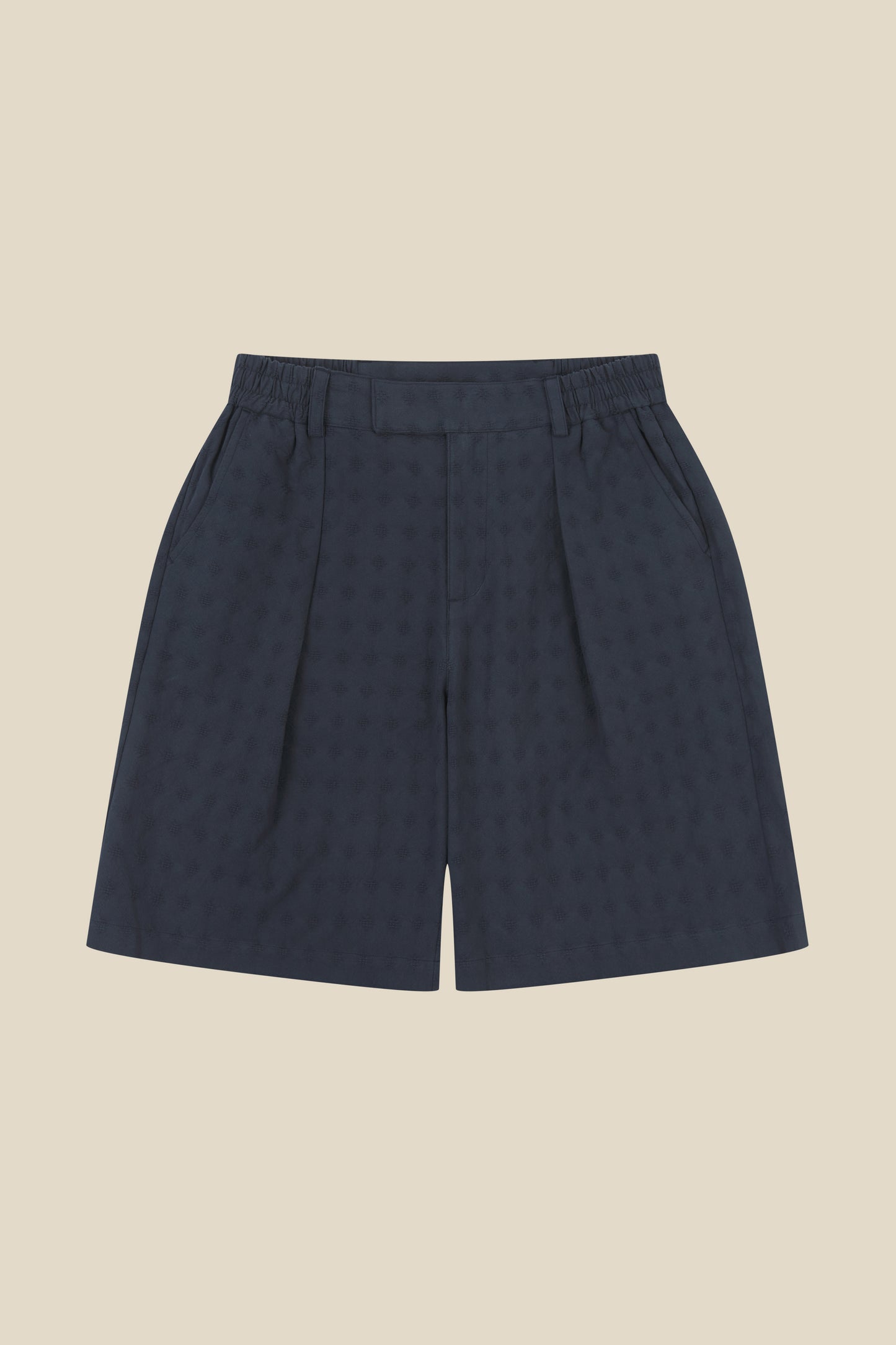 EMBROIDERED RIBIERA SHORTS - NAVY