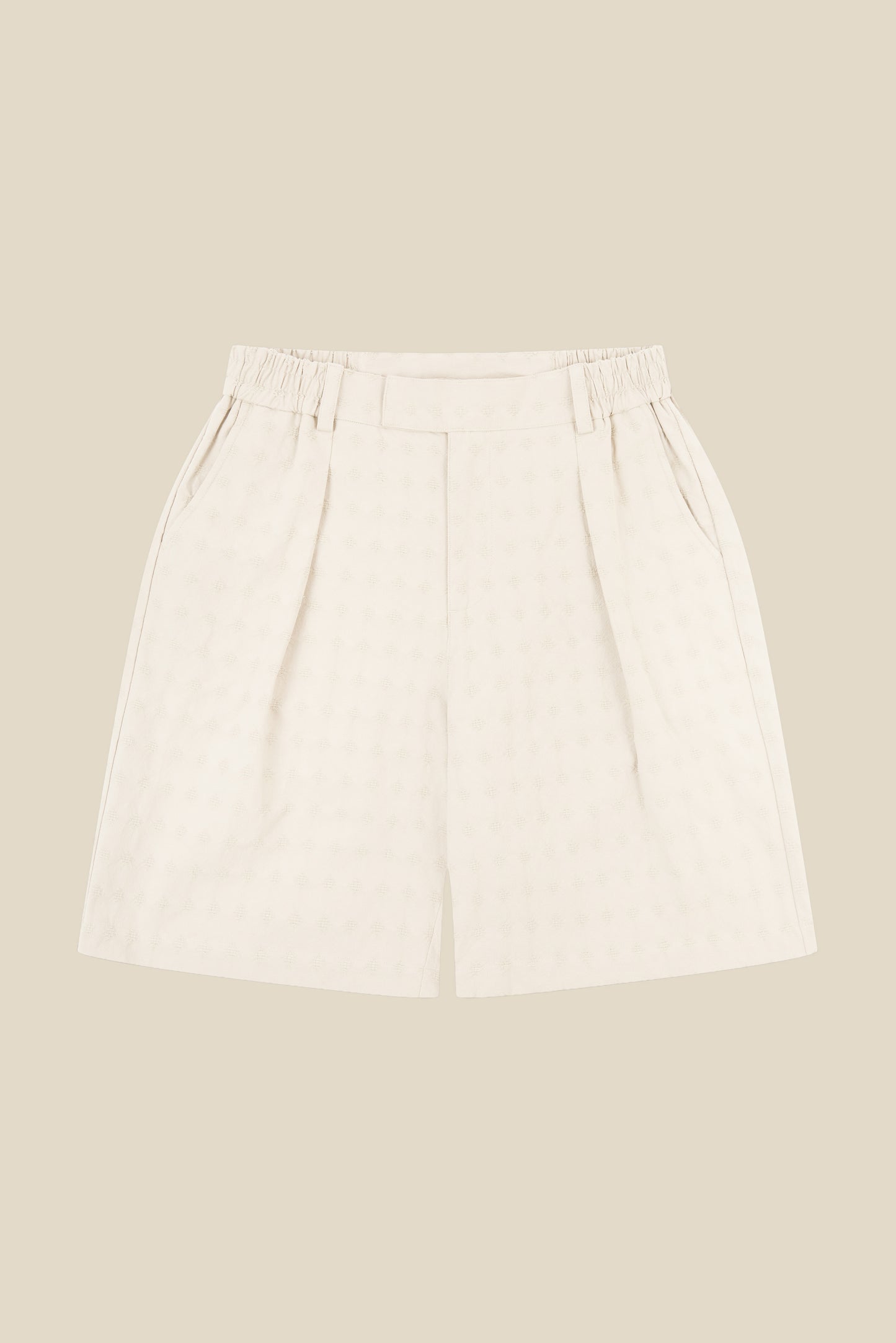 EMBROIDERED RIBIERA SHORTS - CREAM