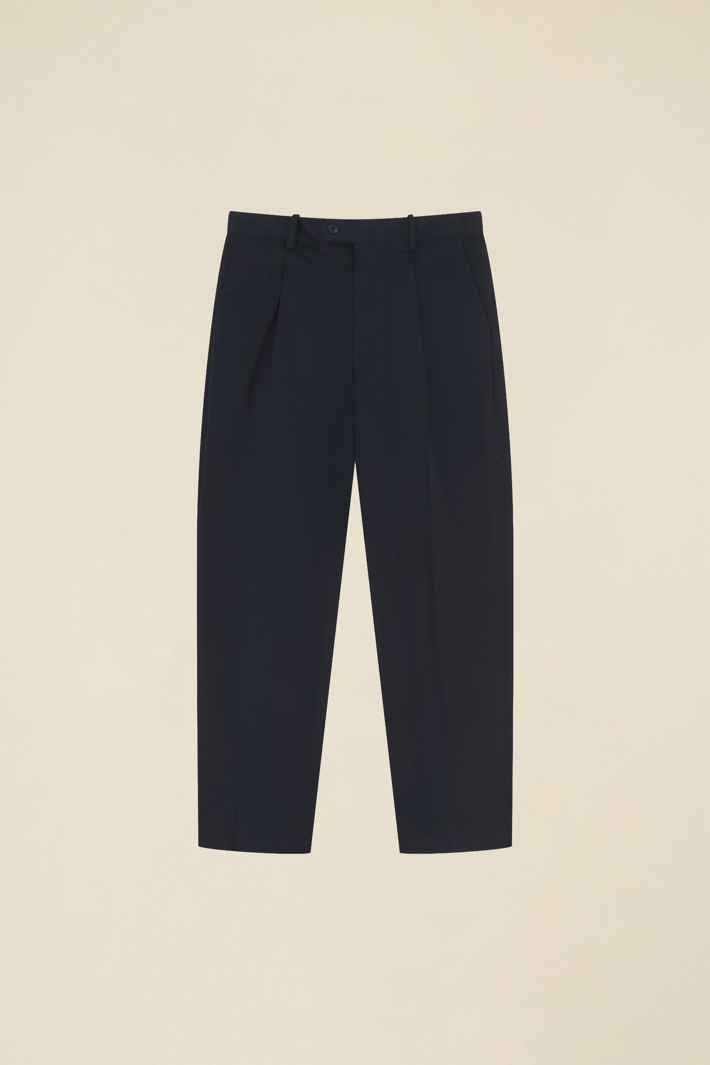 CANVAS PLEATED CHINO - NAVY