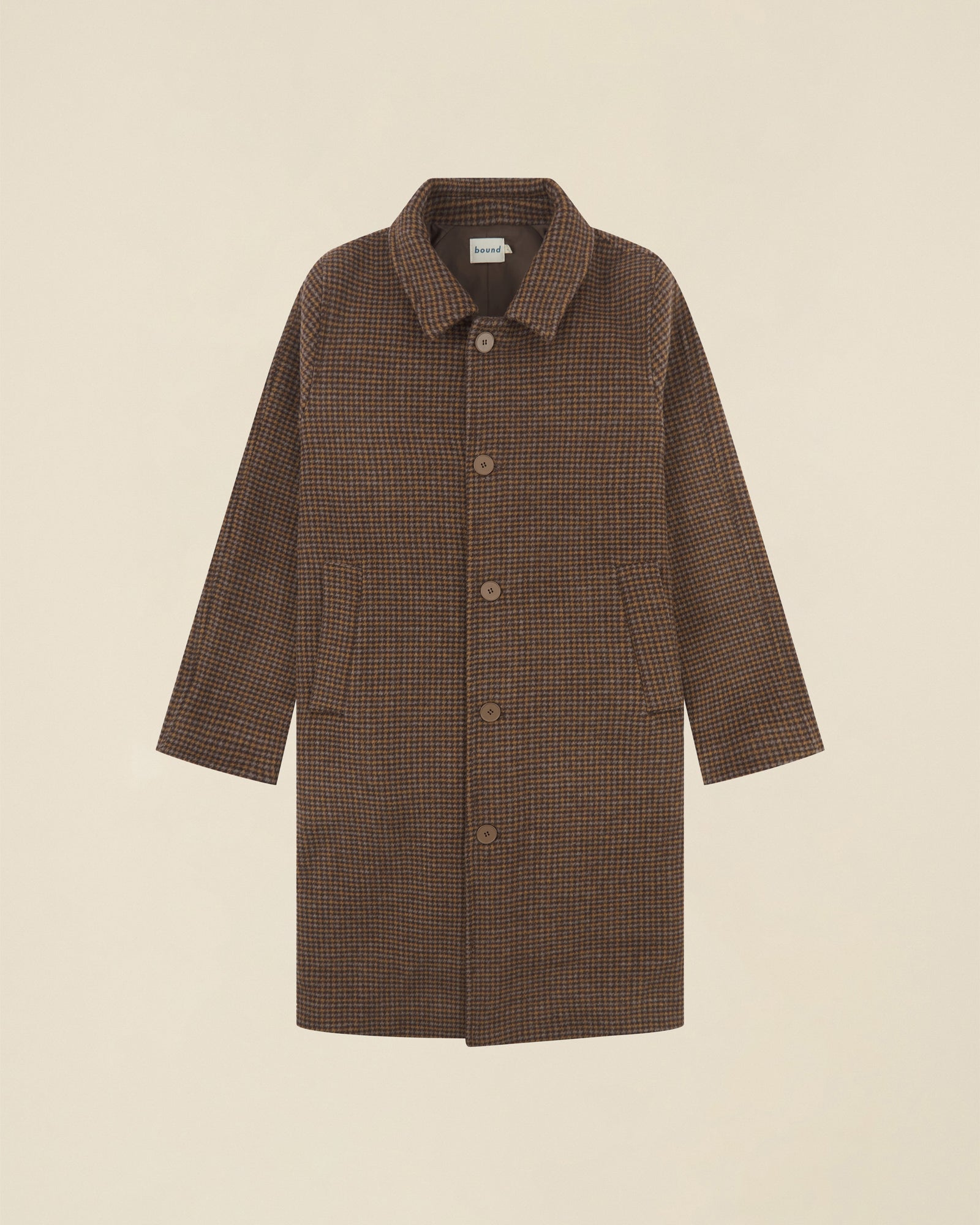 STEWART DOGTOOTH WOOL OVERCOAT – bound