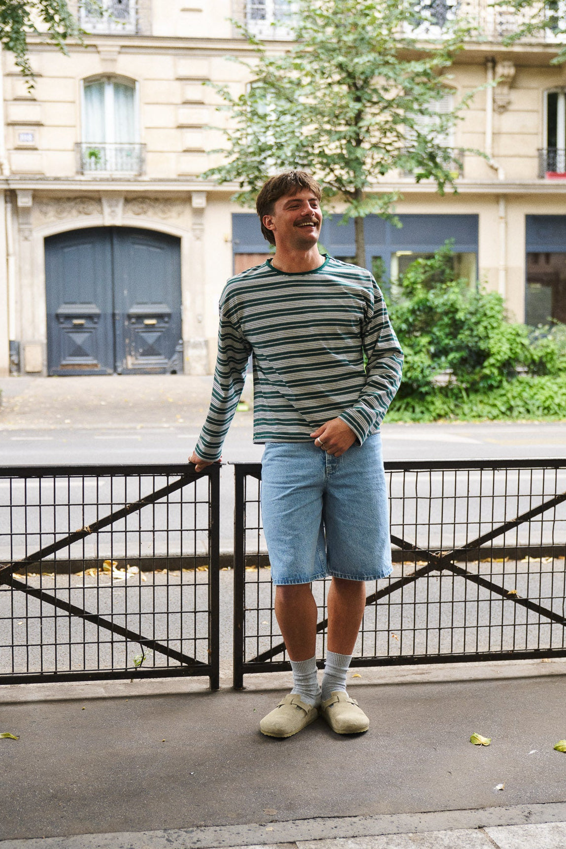BOTHA STRIPE LONGSLEEVE TEE - GREEN