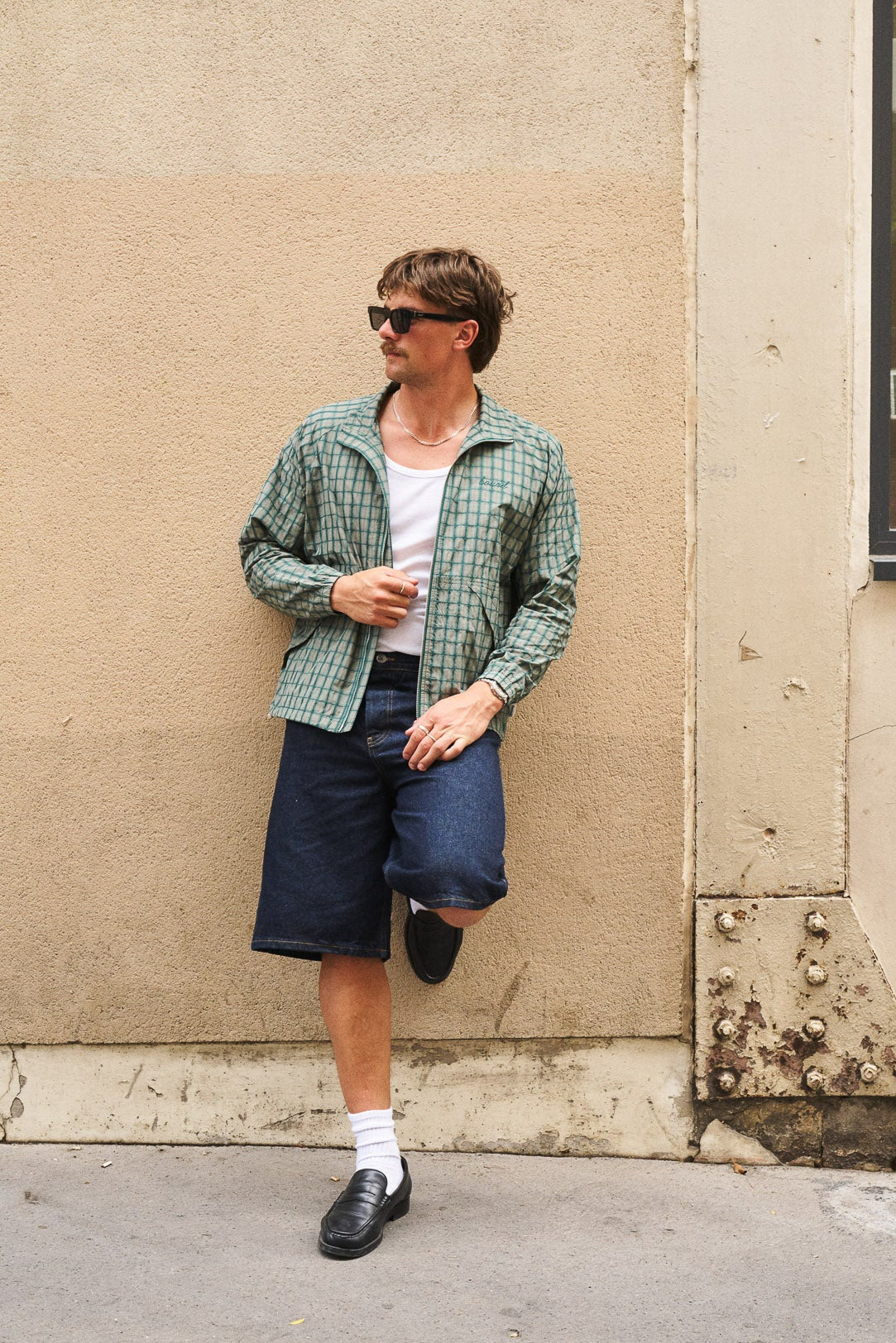 BOTHA CHECK TRACK JACKET - GREEN