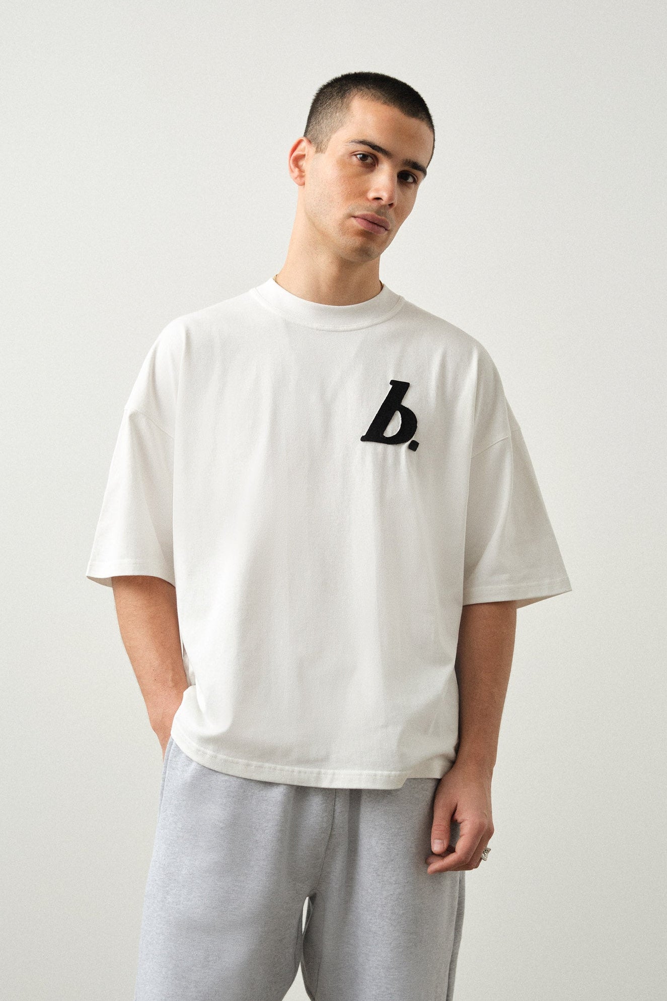 STAMP BOXY TEE - WHITE