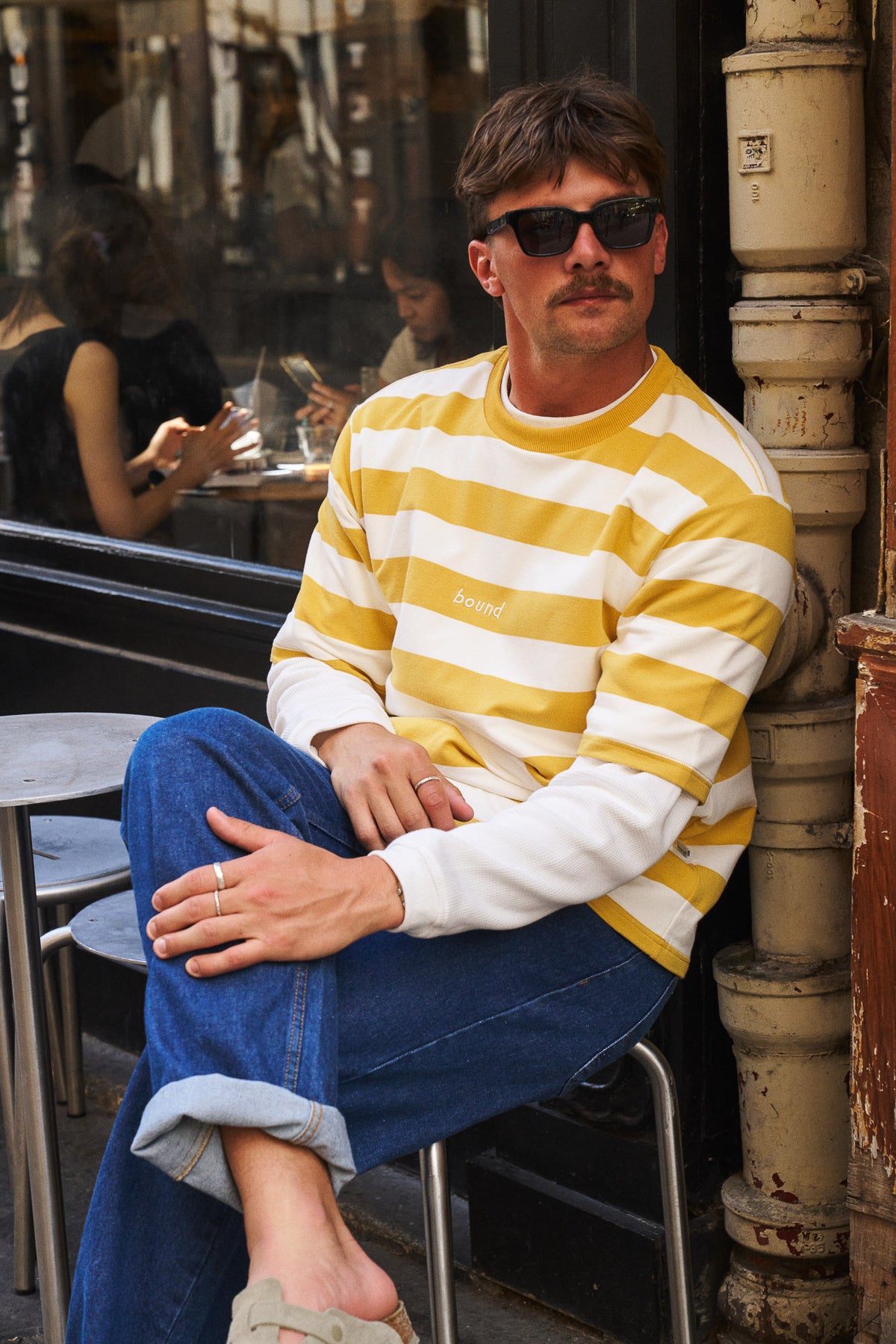 BOTHA BLOCK STRIPE TEE - YELLOW