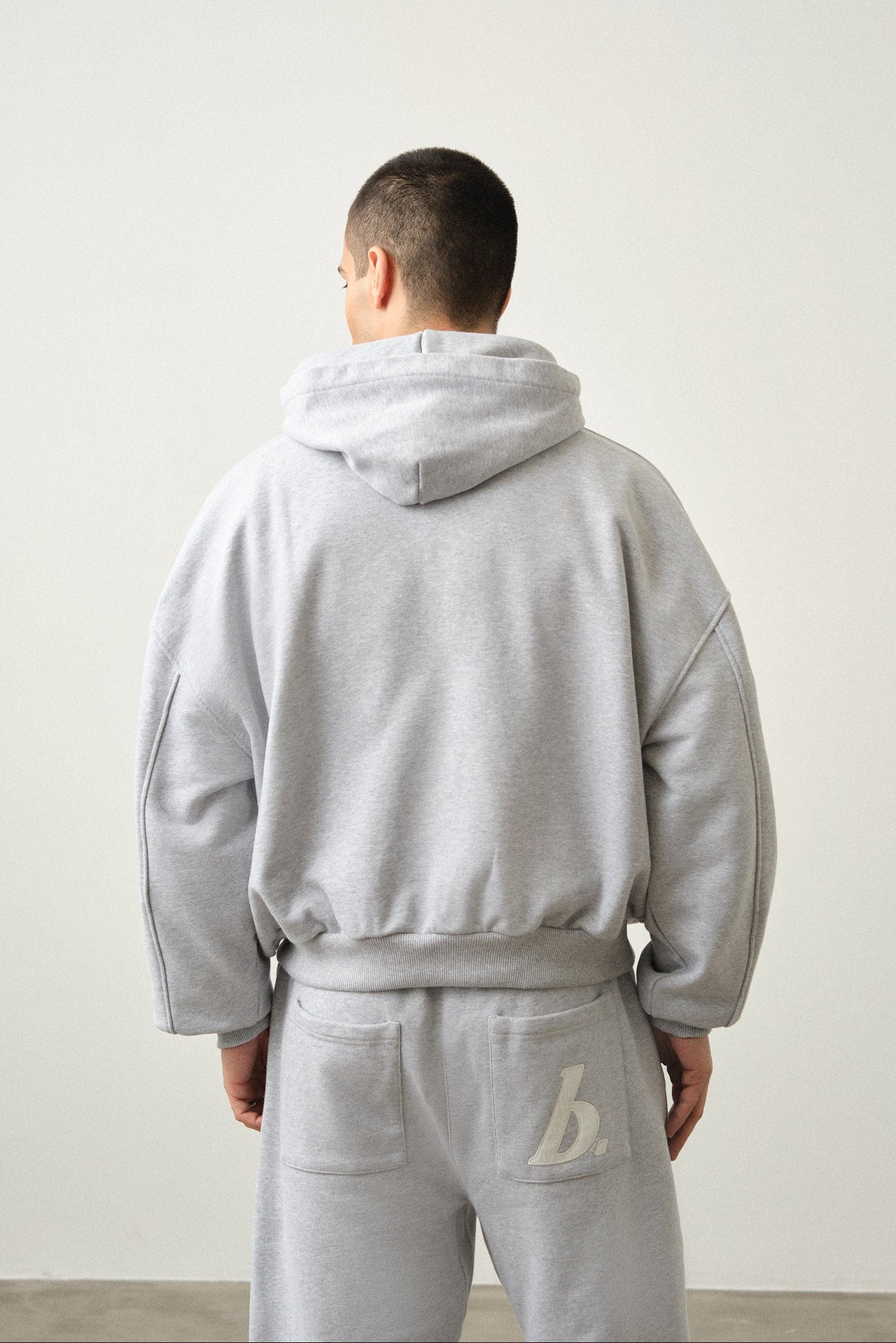 STAMP HOODIE - GREY MARL