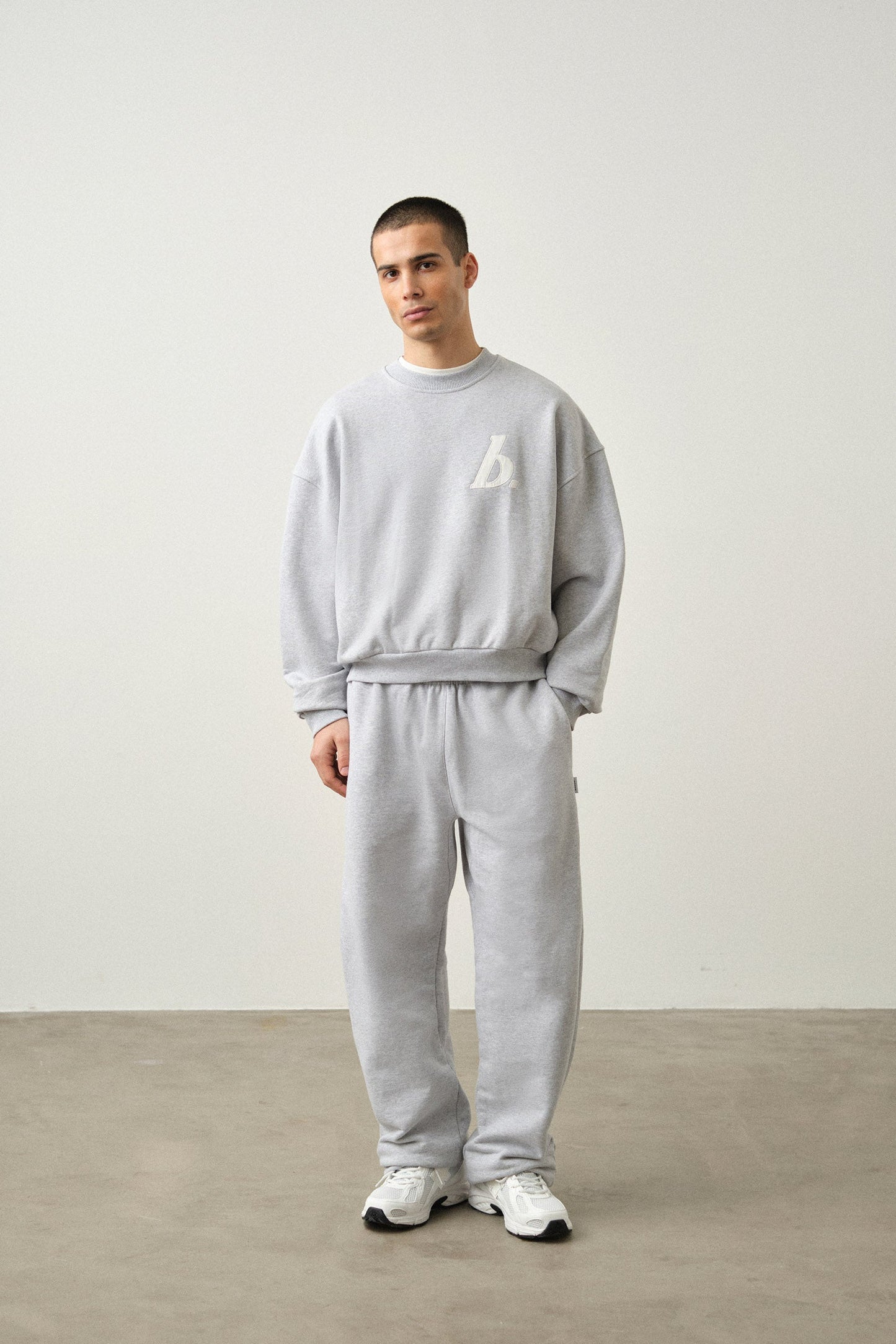 STAMP SWEATER - GREY MARL