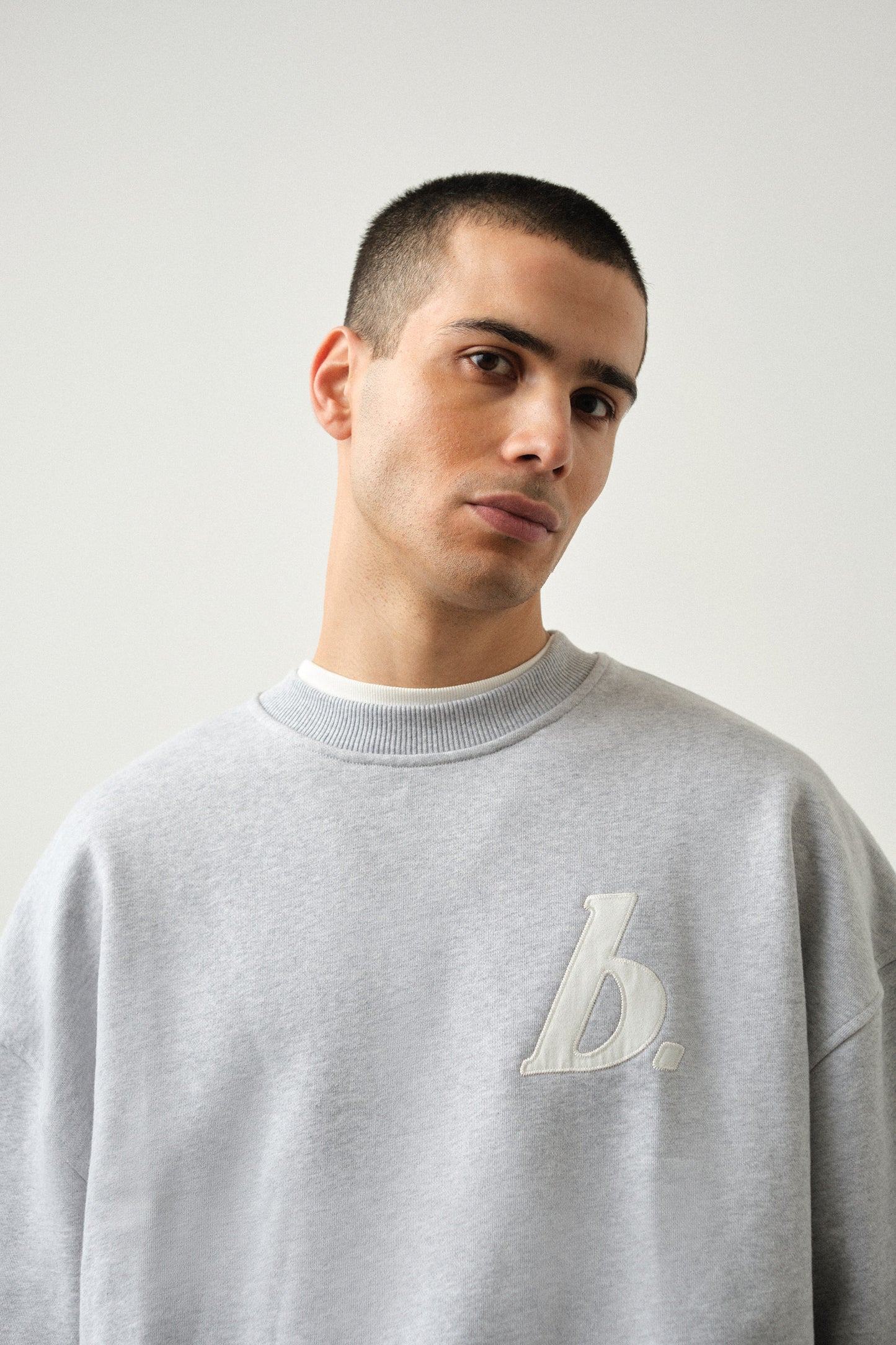 STAMP SWEATER - GREY MARL