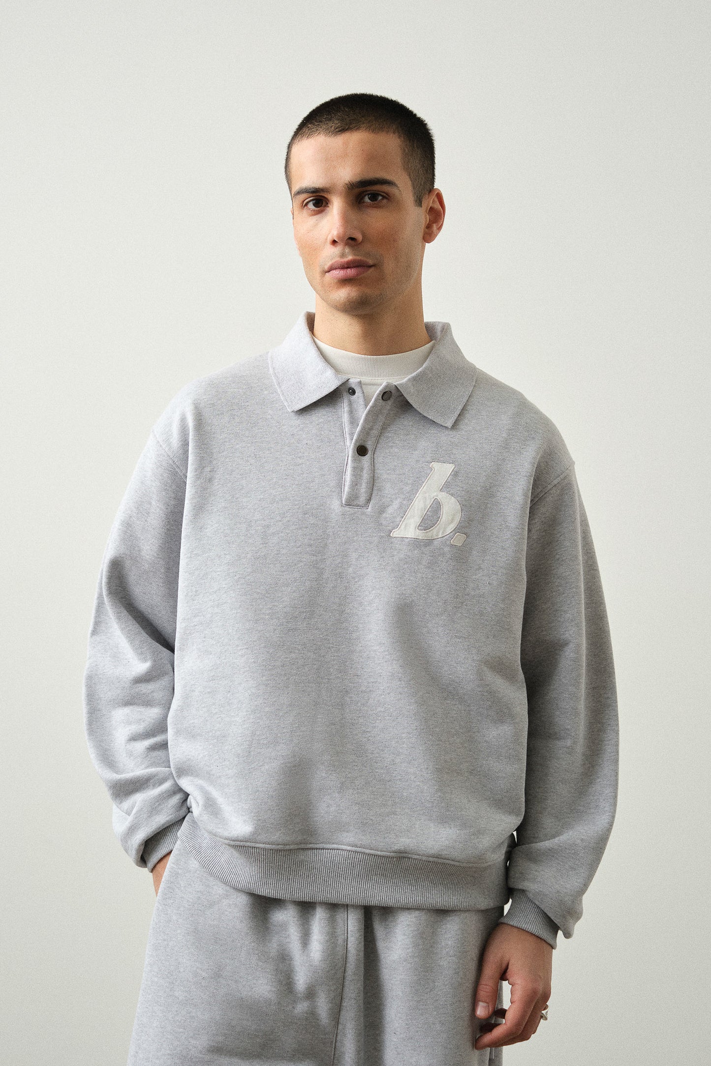 STAMP POLO SWEAT TWIN PACK - BLACK/GREY MARL