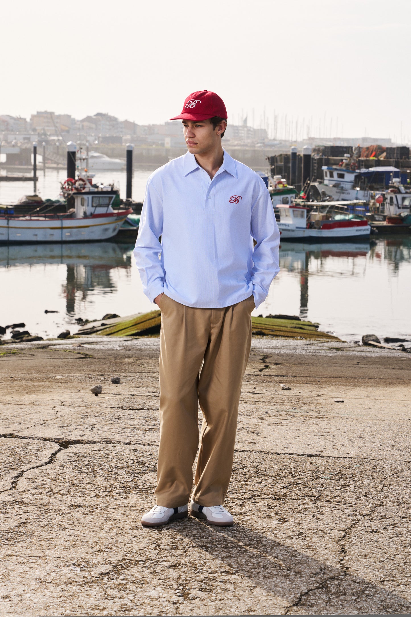 WIDE PLEATED TROUSERS - CAMEL