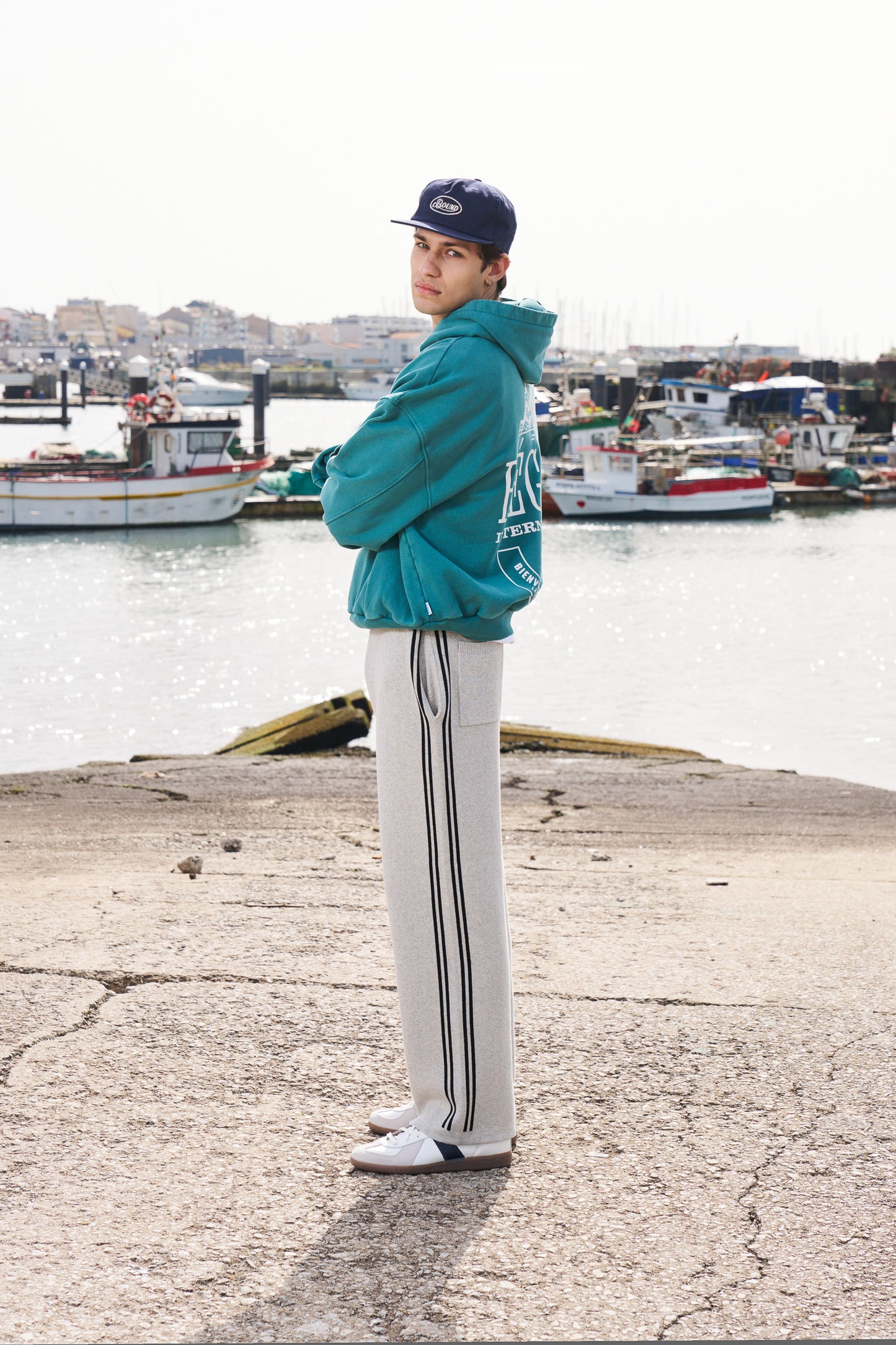 RACER KNIT CUFFLESS JOGGERS - GREY