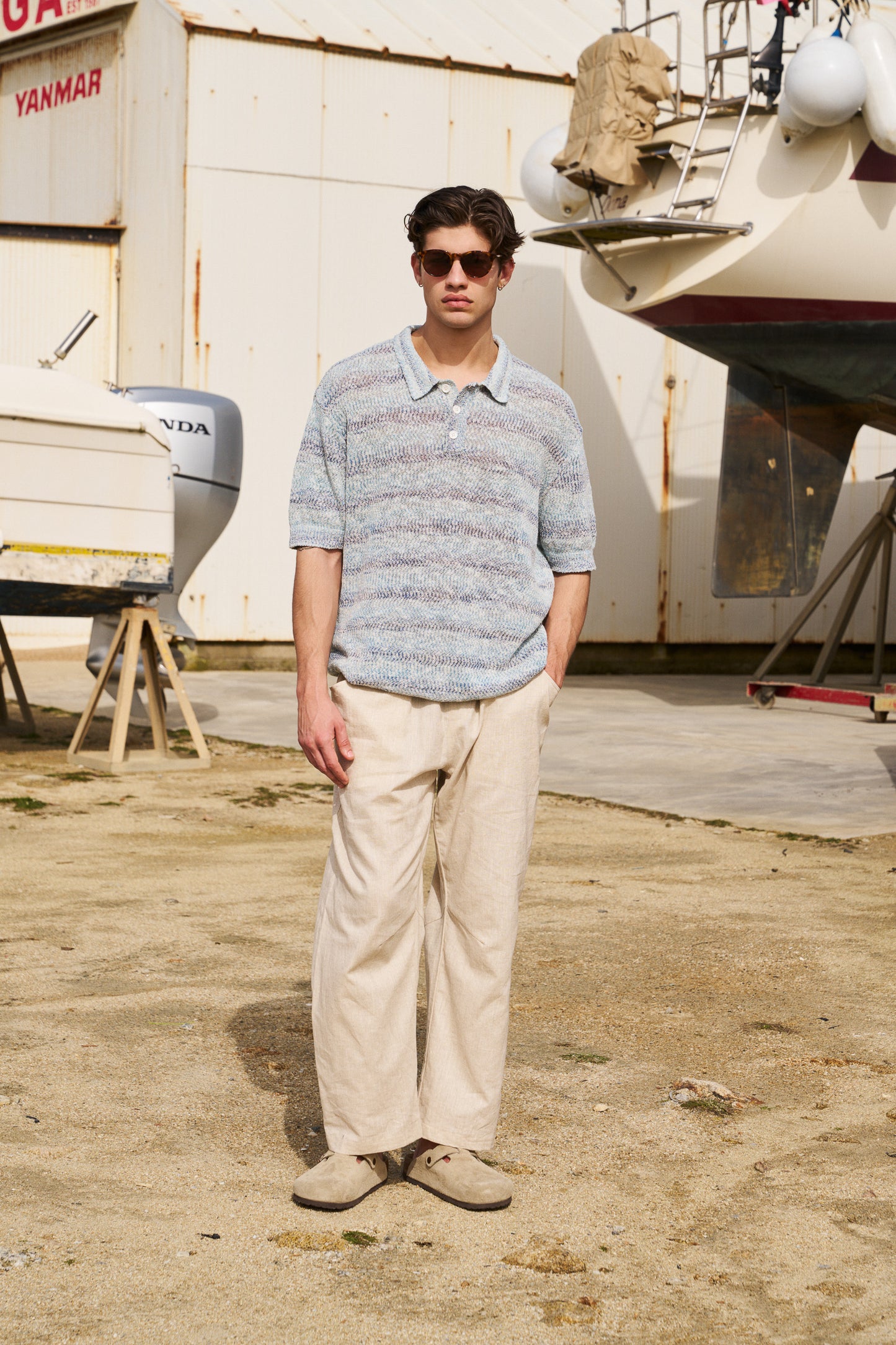 PORTO LINEN TROUSERS - SAND