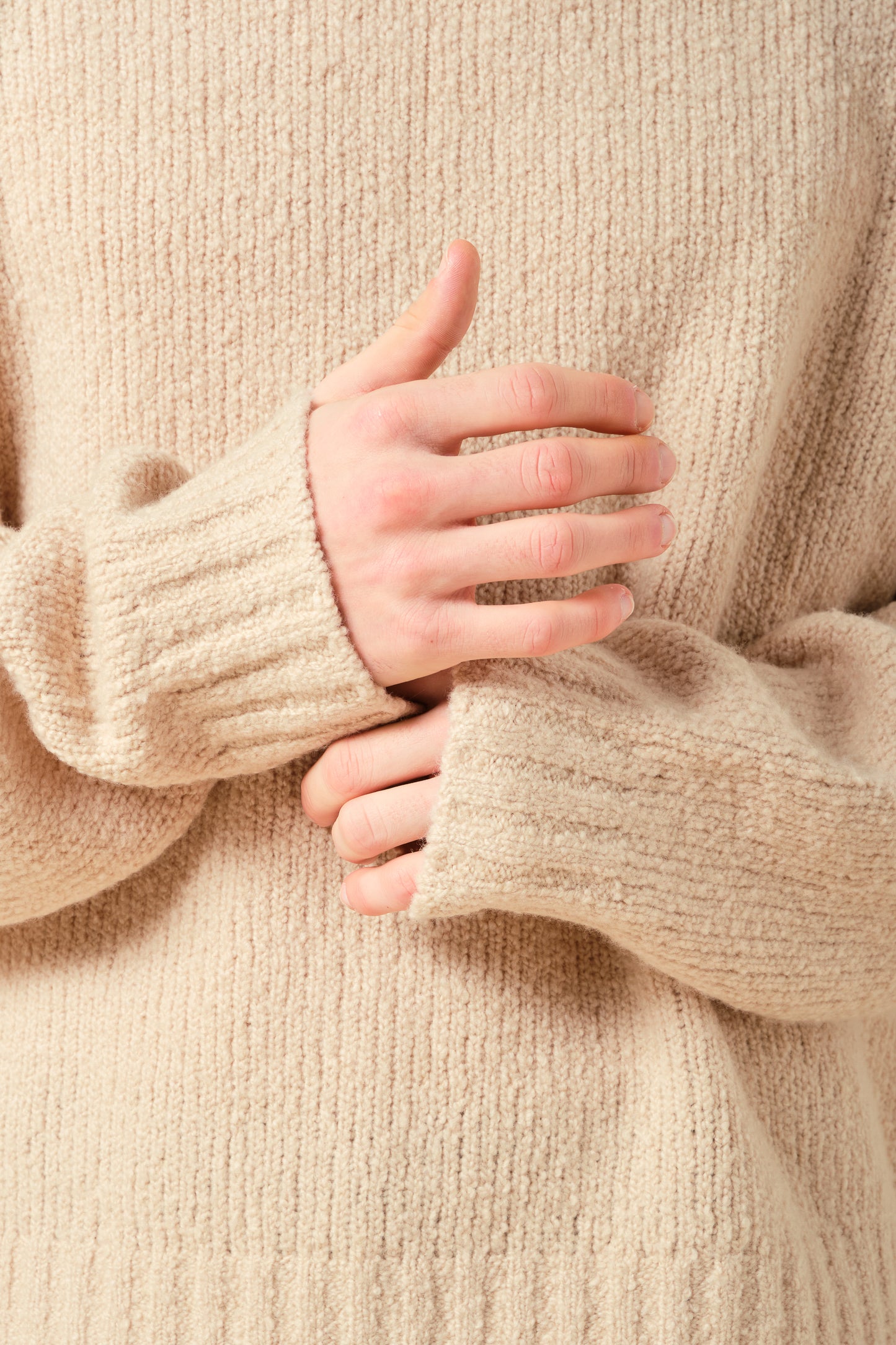 CROPPED WOOL KNIT - SAND