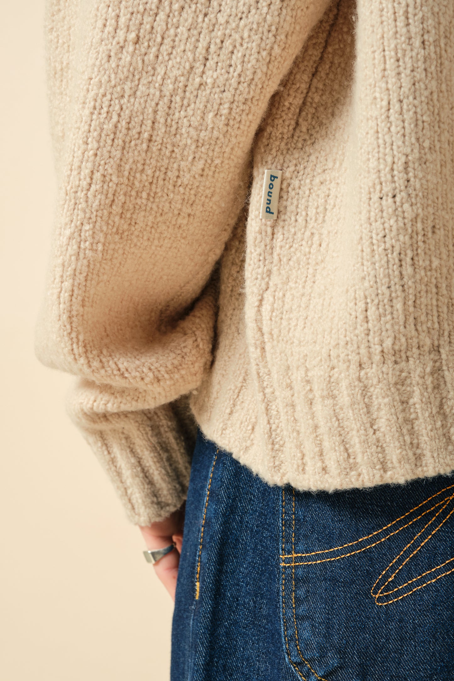 CROPPED WOOL KNIT - SAND