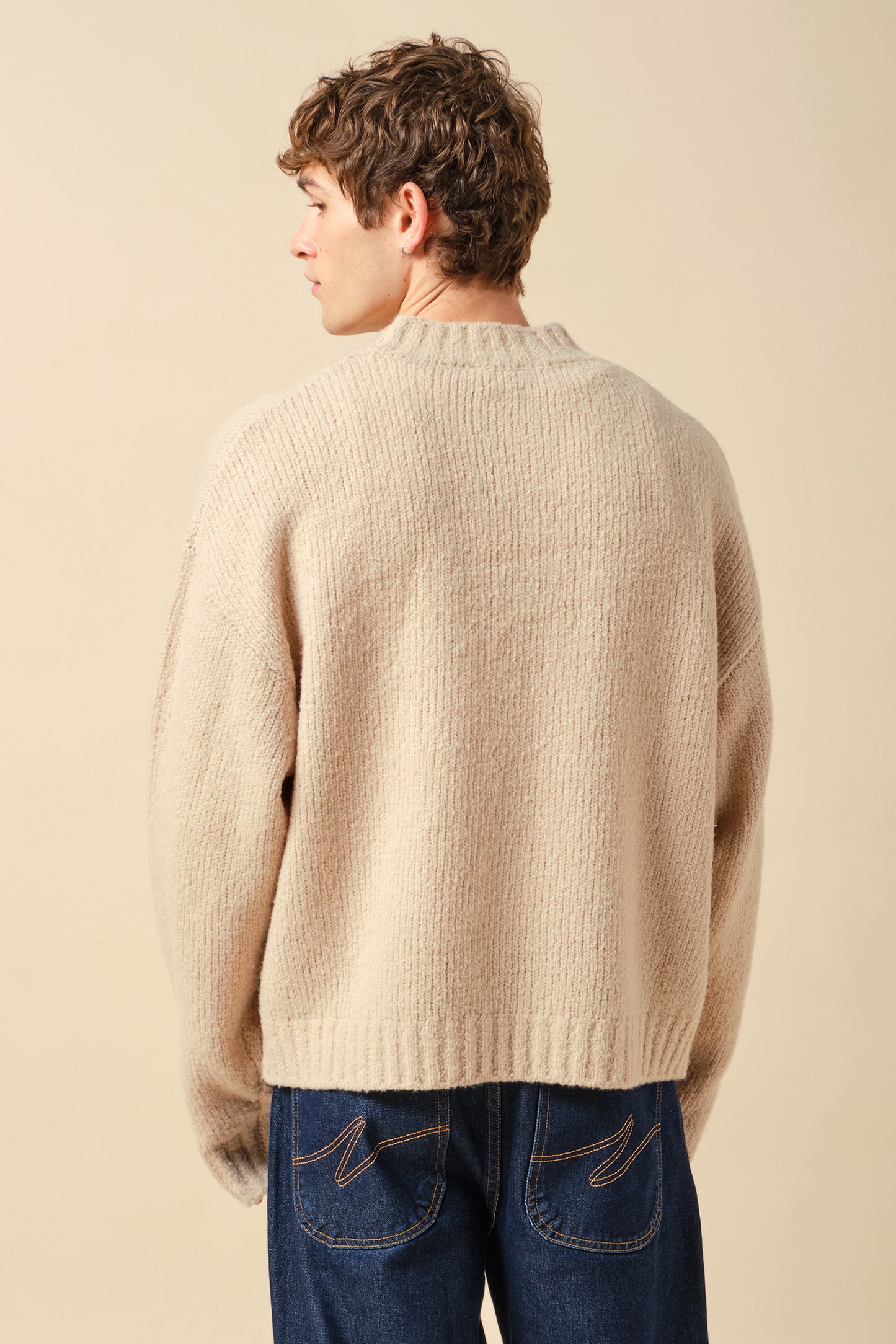 CROPPED WOOL KNIT - SAND
