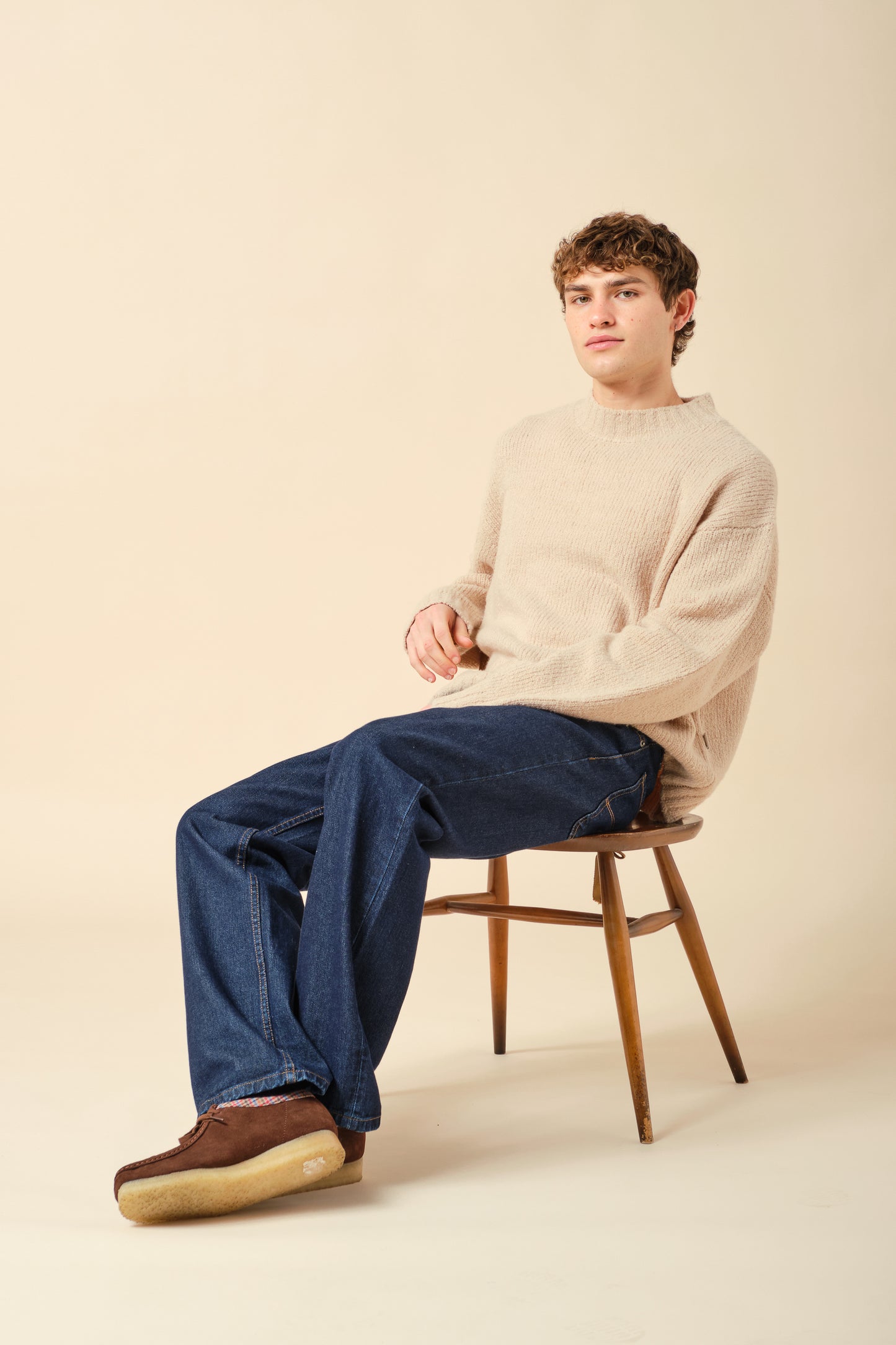 CROPPED WOOL KNIT - SAND