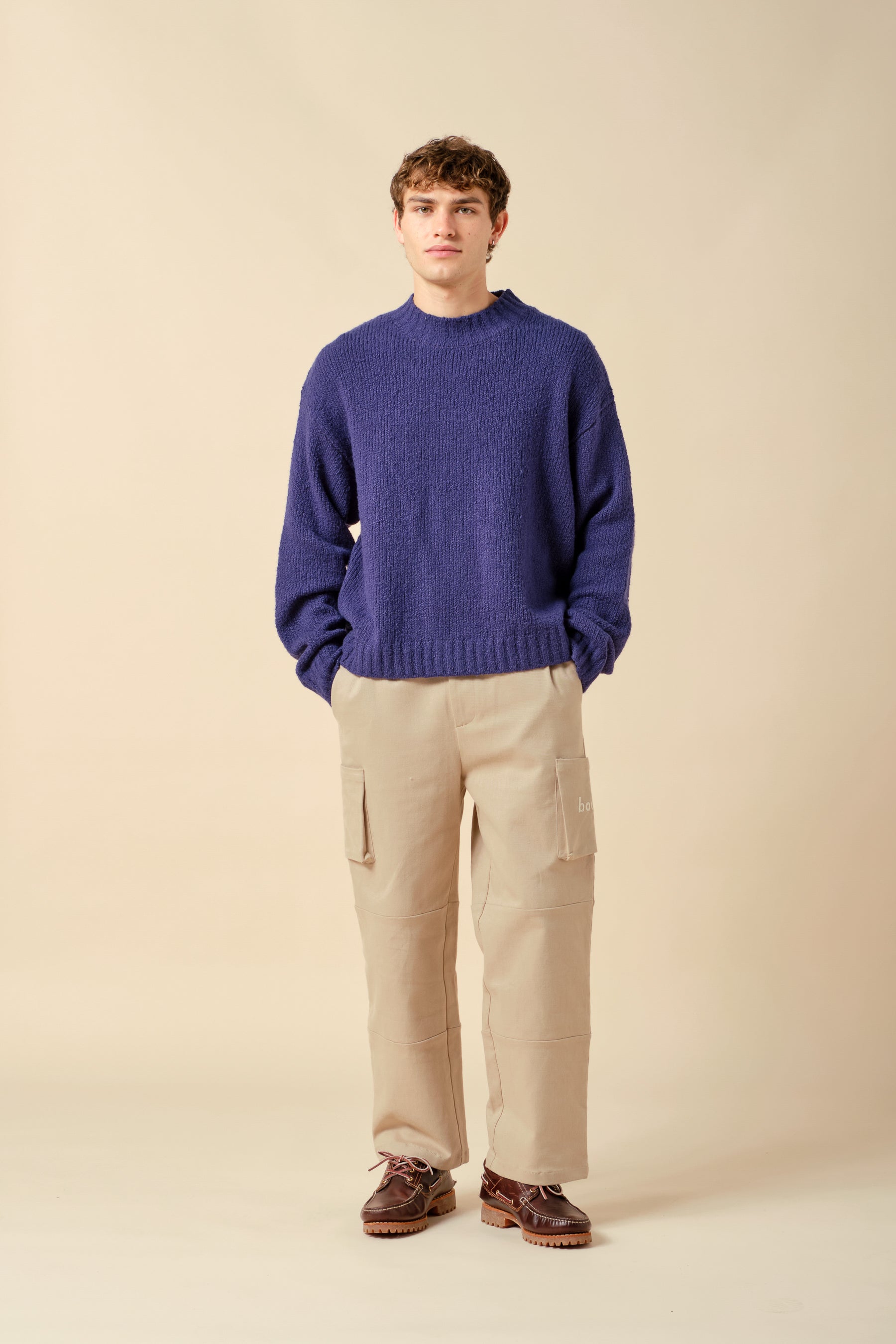 CROPPED WOOL KNIT - BLUE