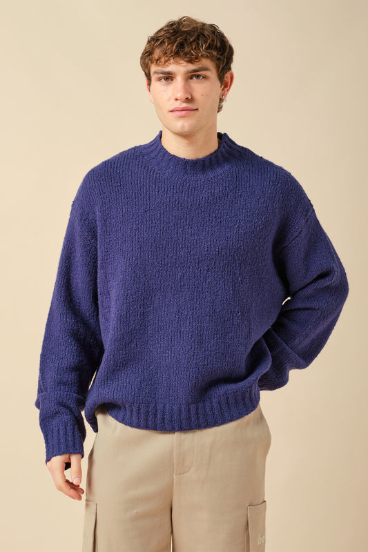 CROPPED WOOL KNIT - BLUE