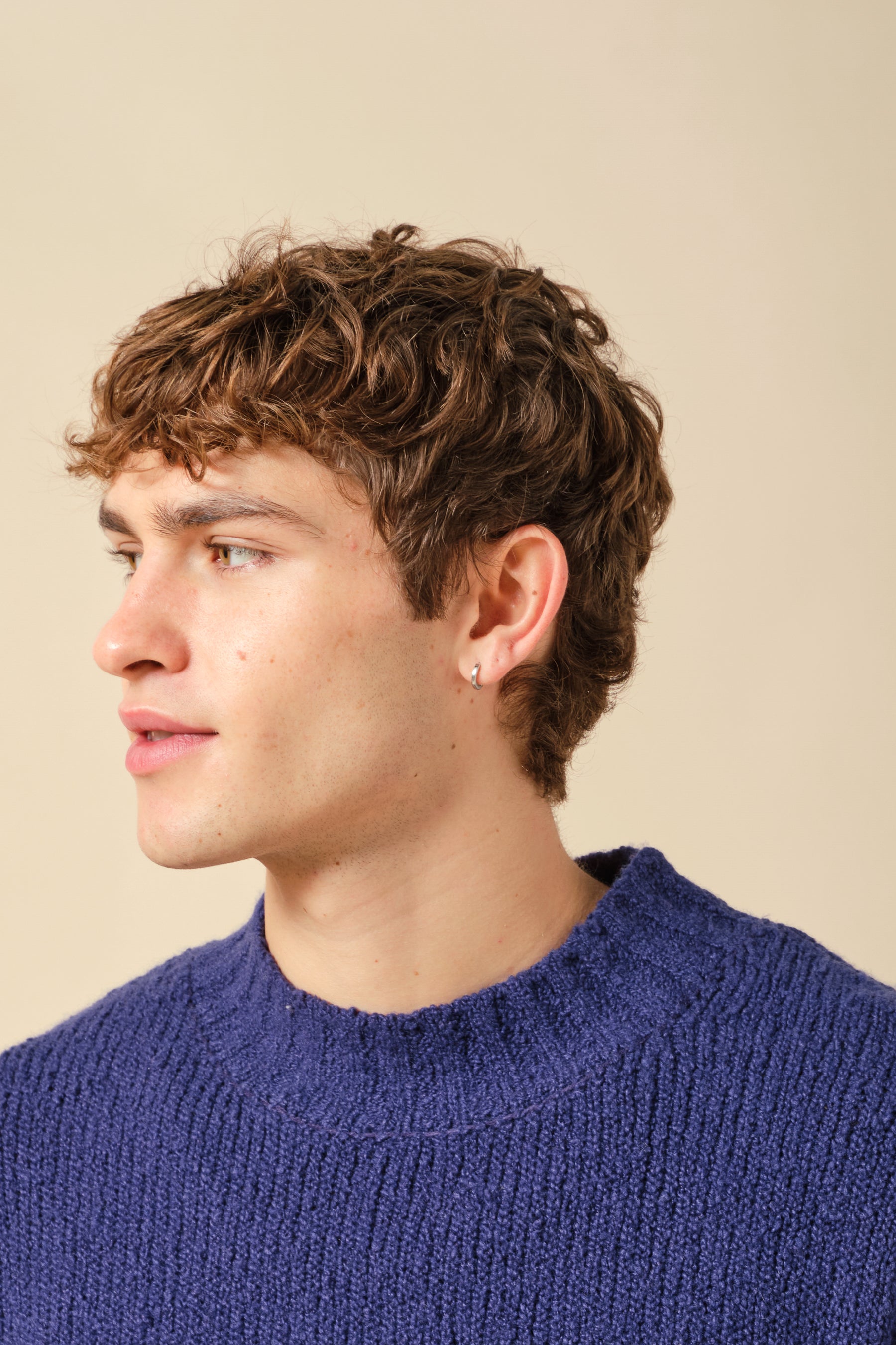 CROPPED WOOL KNIT - BLUE