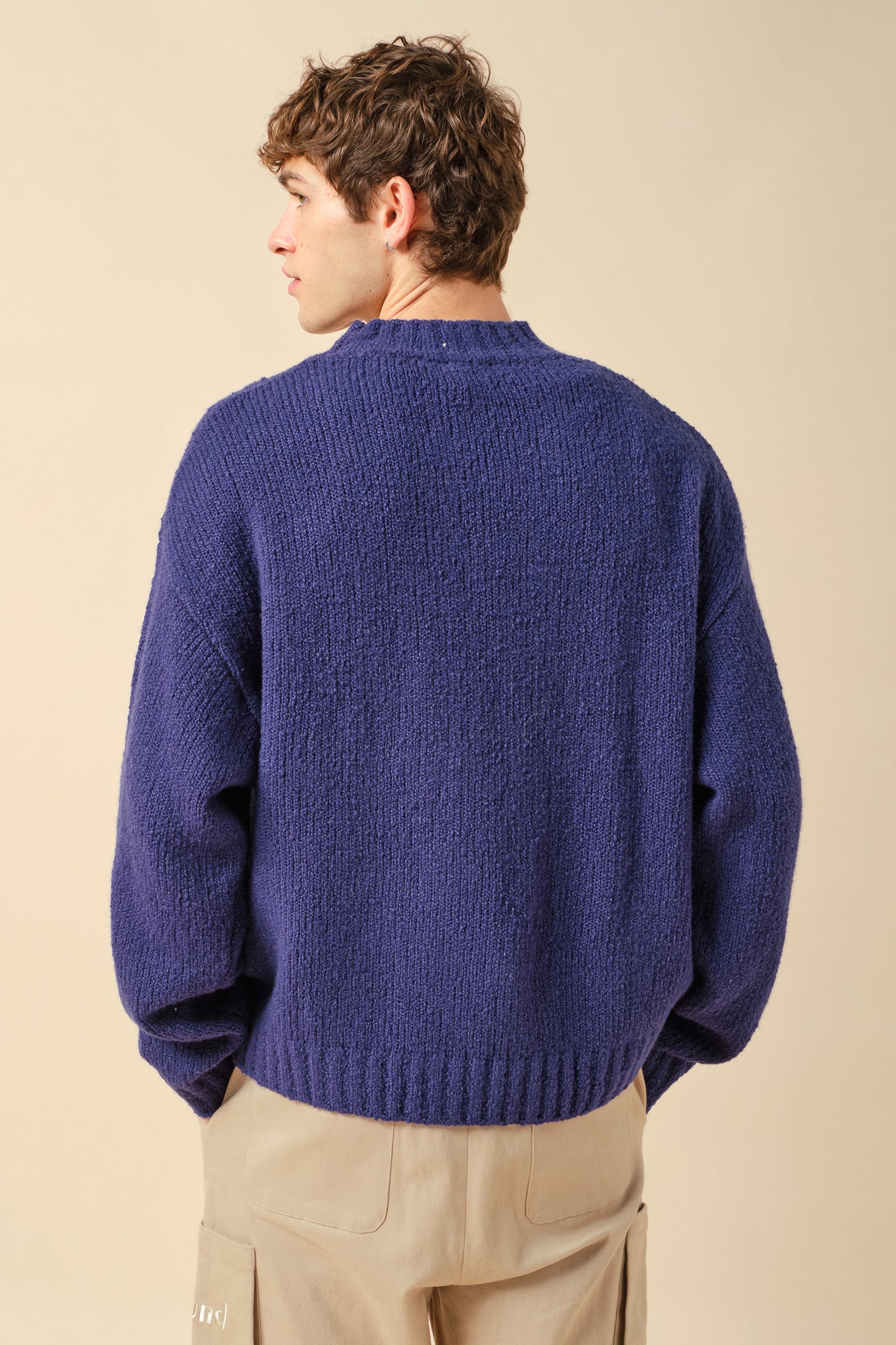 CROPPED WOOL KNIT - BLUE