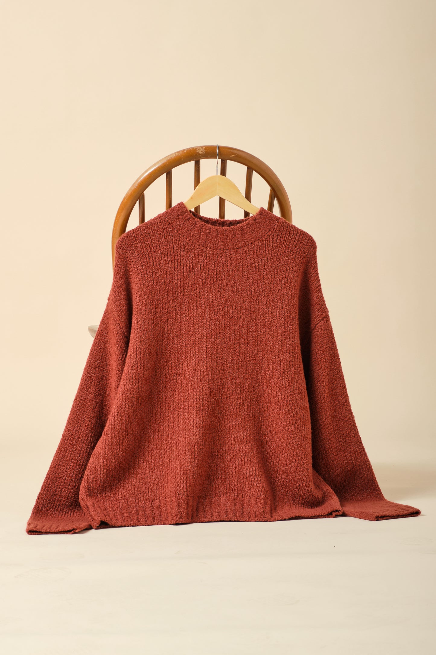 CROPPED WOOL KNIT - BRICK