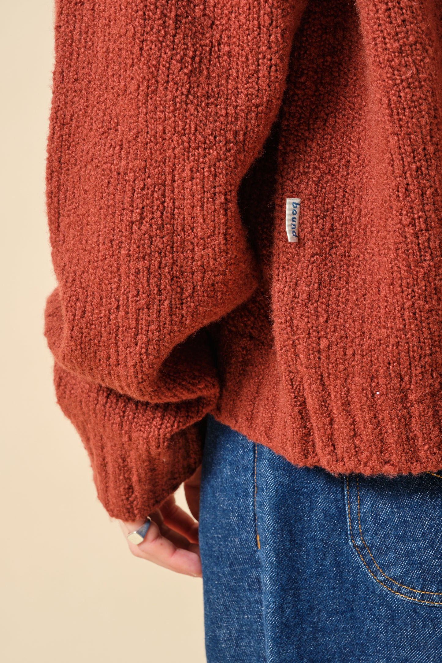 CROPPED WOOL KNIT - BRICK