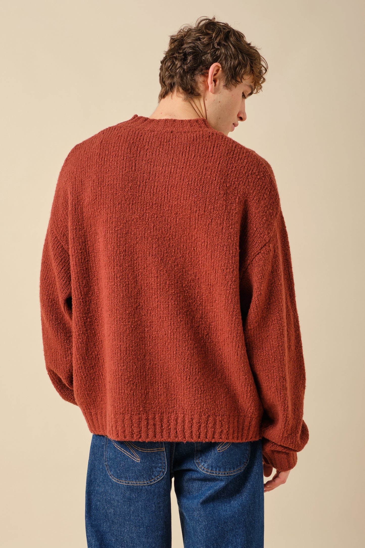 CROPPED WOOL KNIT - BRICK