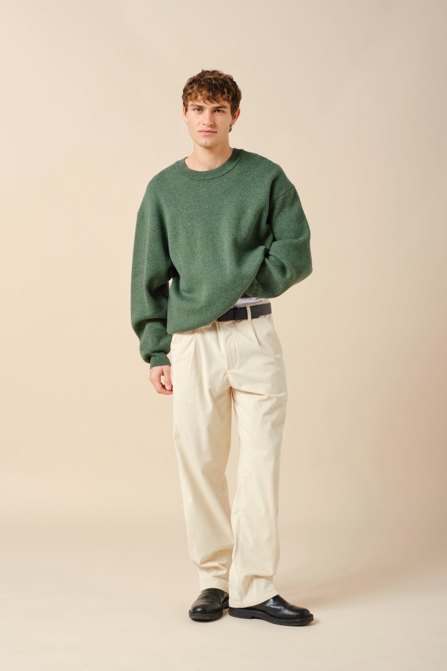 OGDEN MARL KNIT SWEATER - FOREST