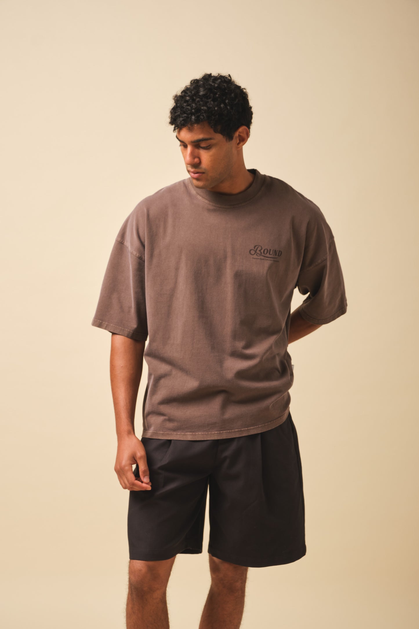 RETRO LOGO TEE - WASHED BROWN