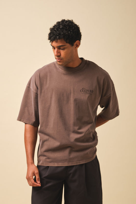 RETRO LOGO TEE - WASHED BROWN