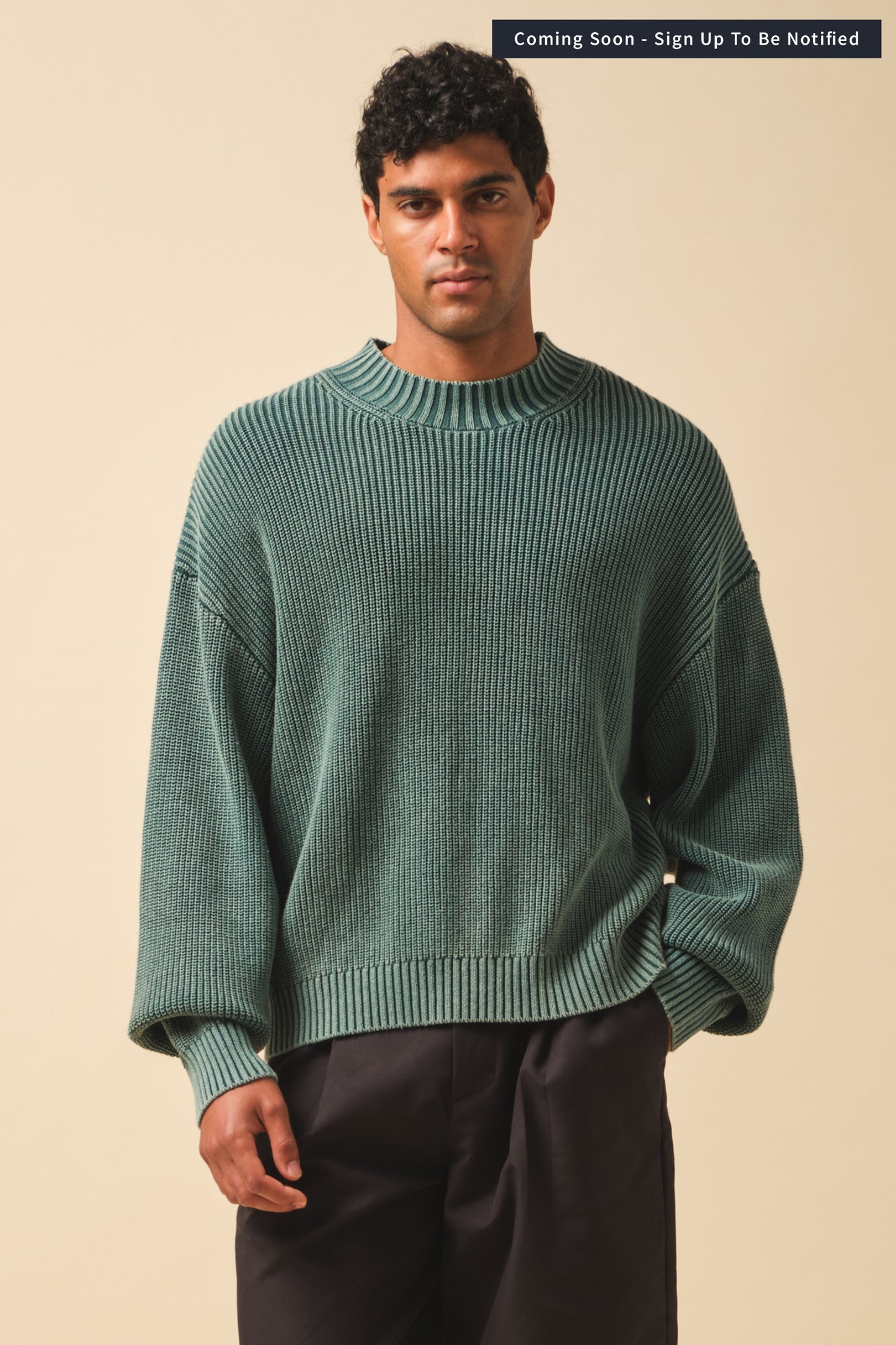 RIBBED CROPPED KNIT - WASHED GREEN