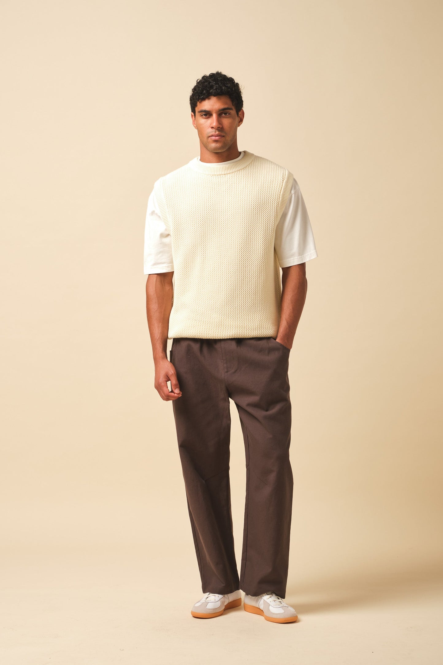 CANVAS RELAXED TROUSER - BROWN