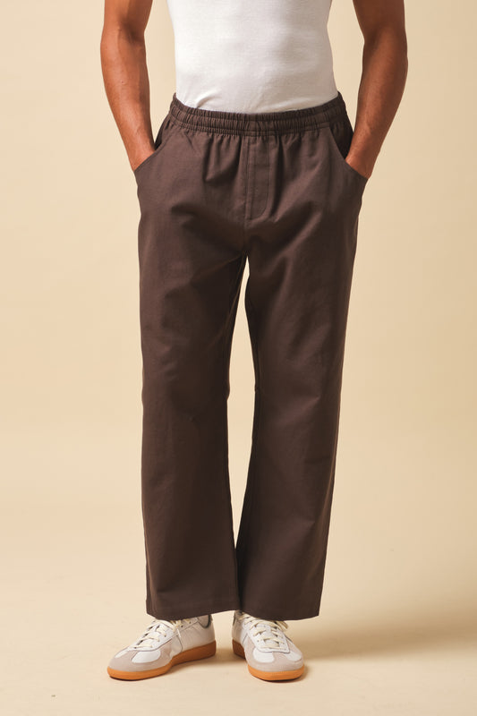 CANVAS RELAXED TROUSER - BROWN