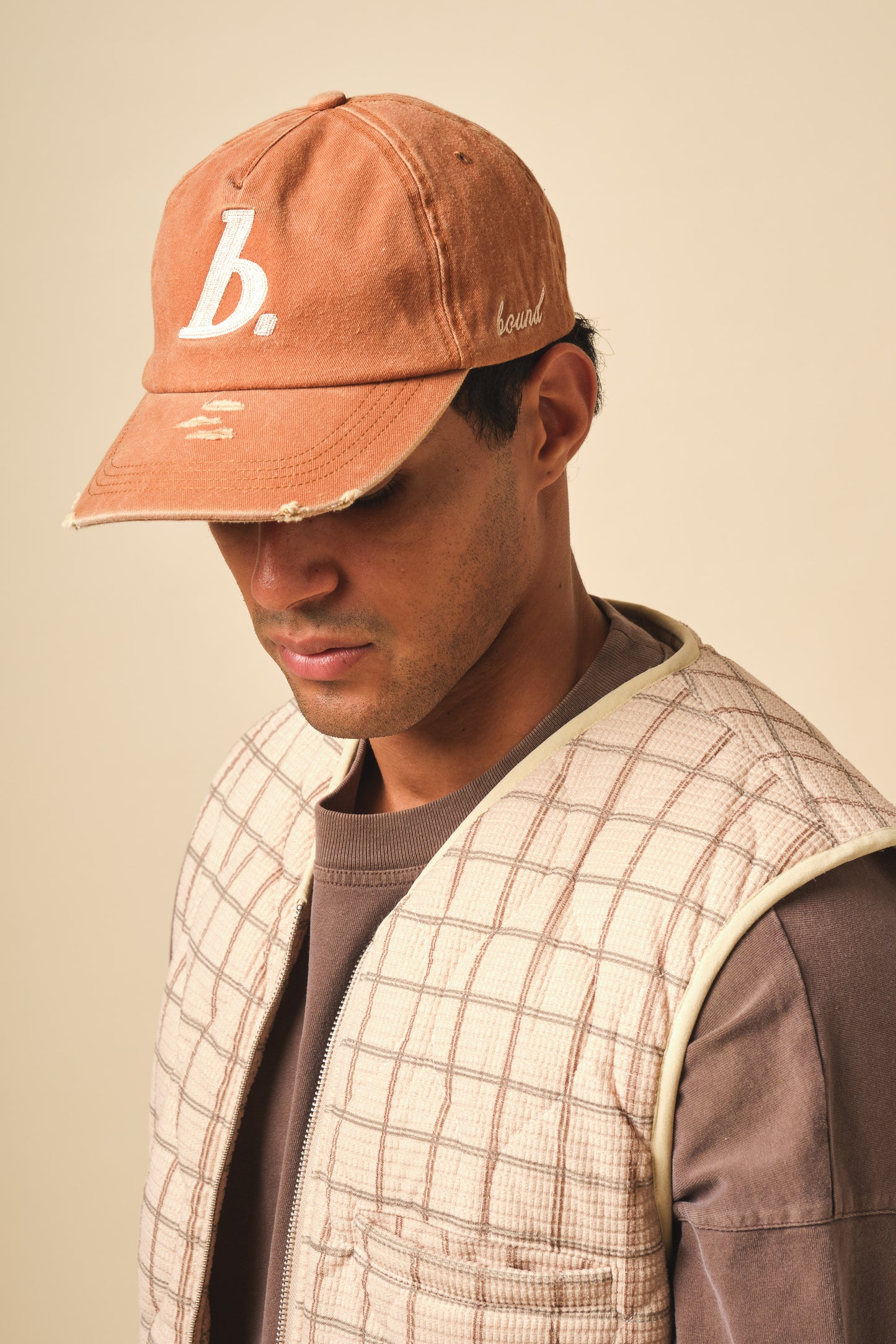STAMP DISTRESSED CAP - ORANGE