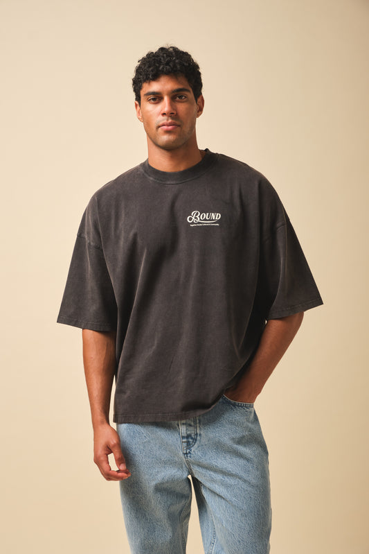 RETRO LOGO TEE - WASHED BLACK