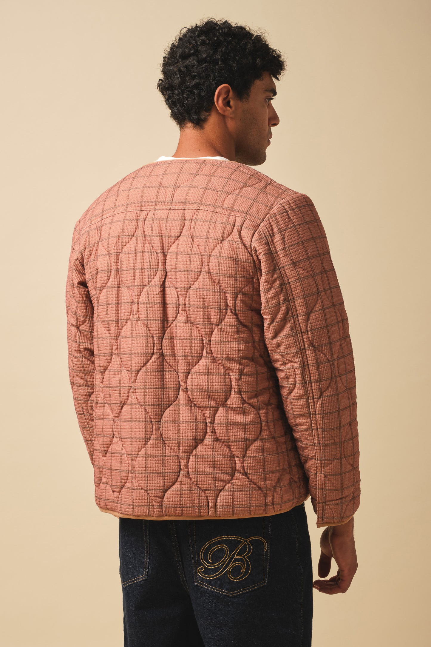 ROBBEN CHECK VINTAGE PADDED JACKET - RUST