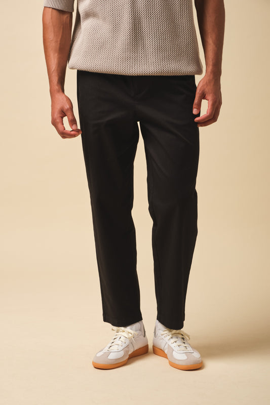 WILLIAM EVERYDAY COTTON TROUSERS - BLACK