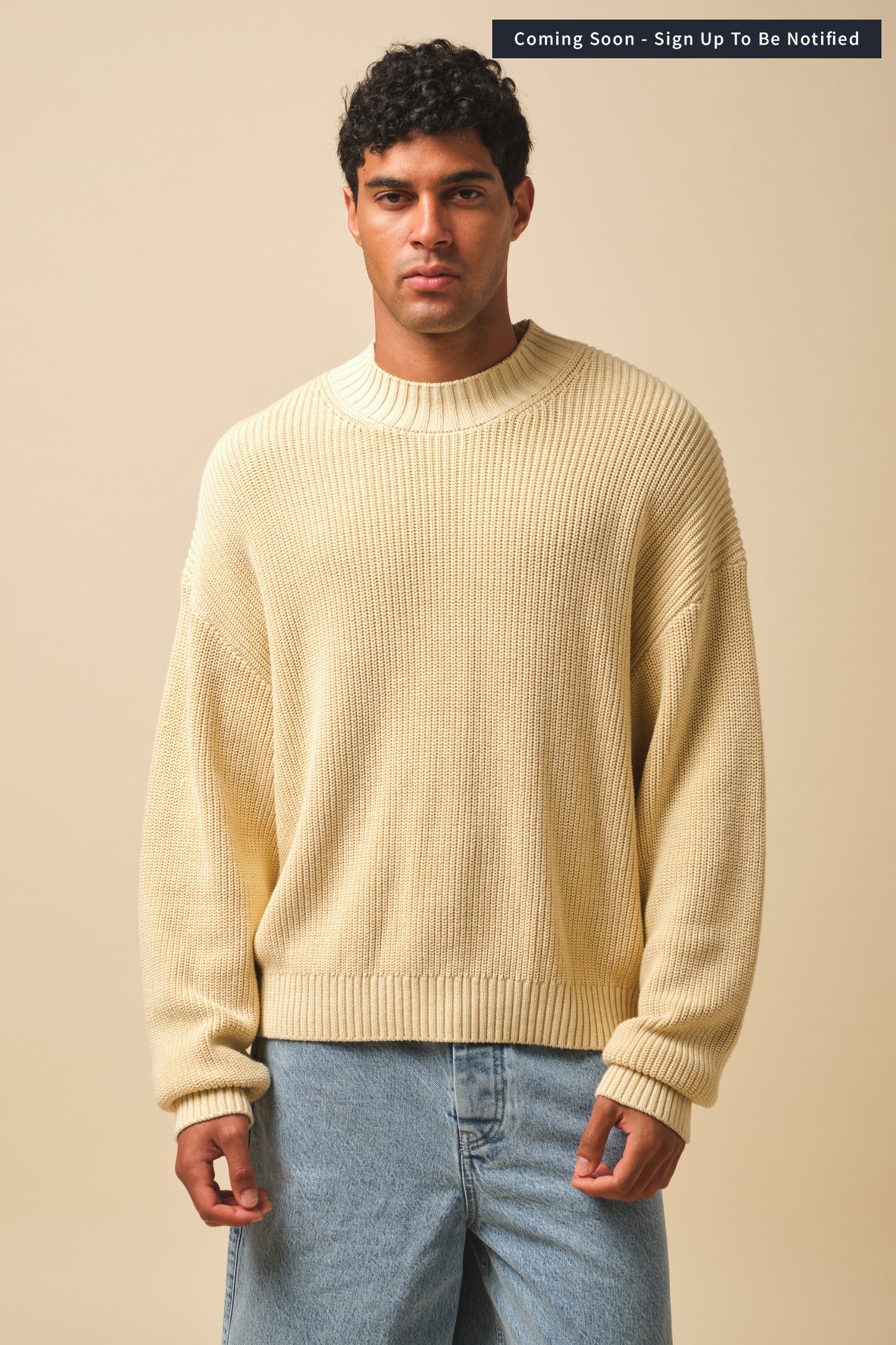 RIBBED CROPPED KNIT - WASHED BUTTER