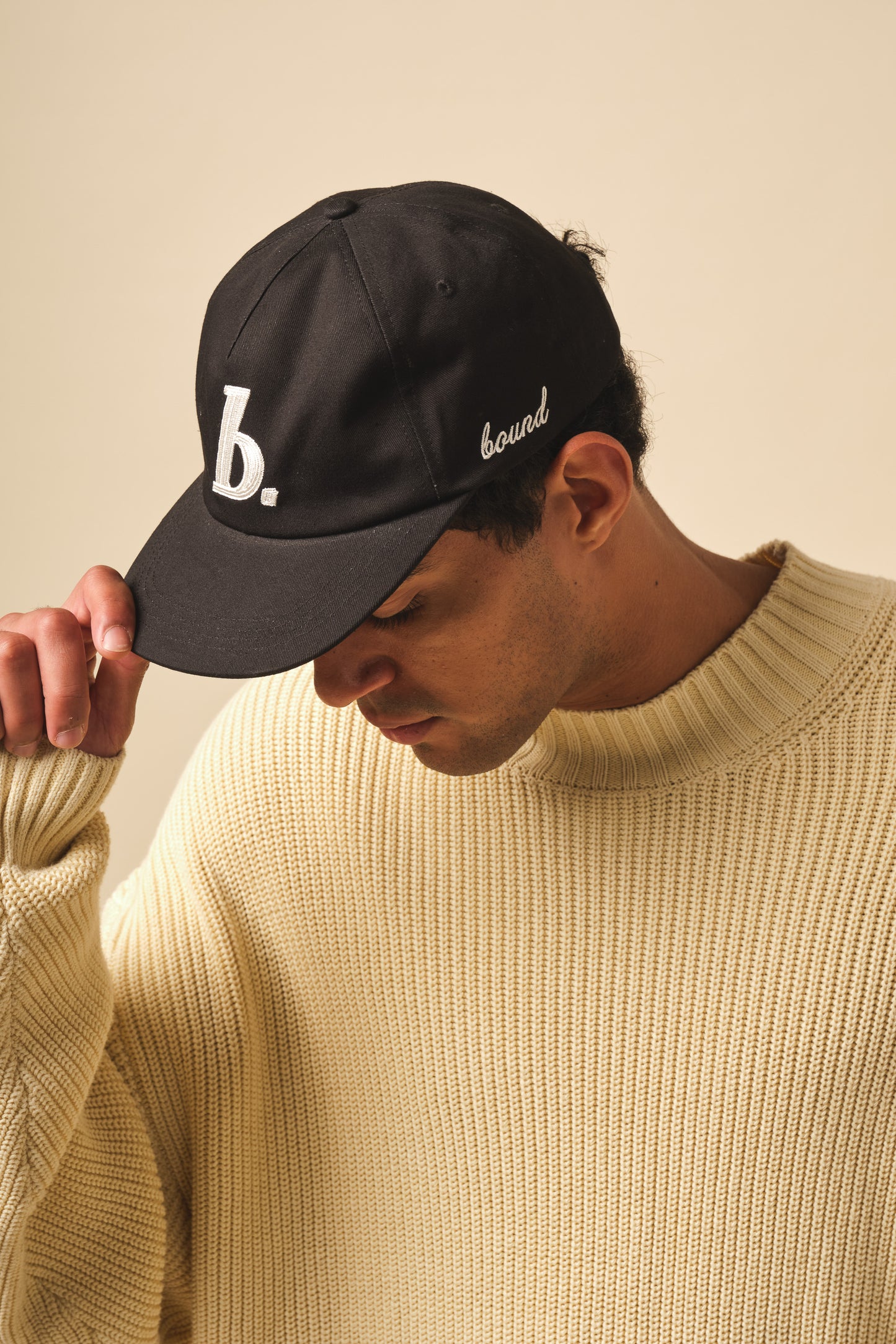 STAMP CHAIN STITCH CAP - BLACK
