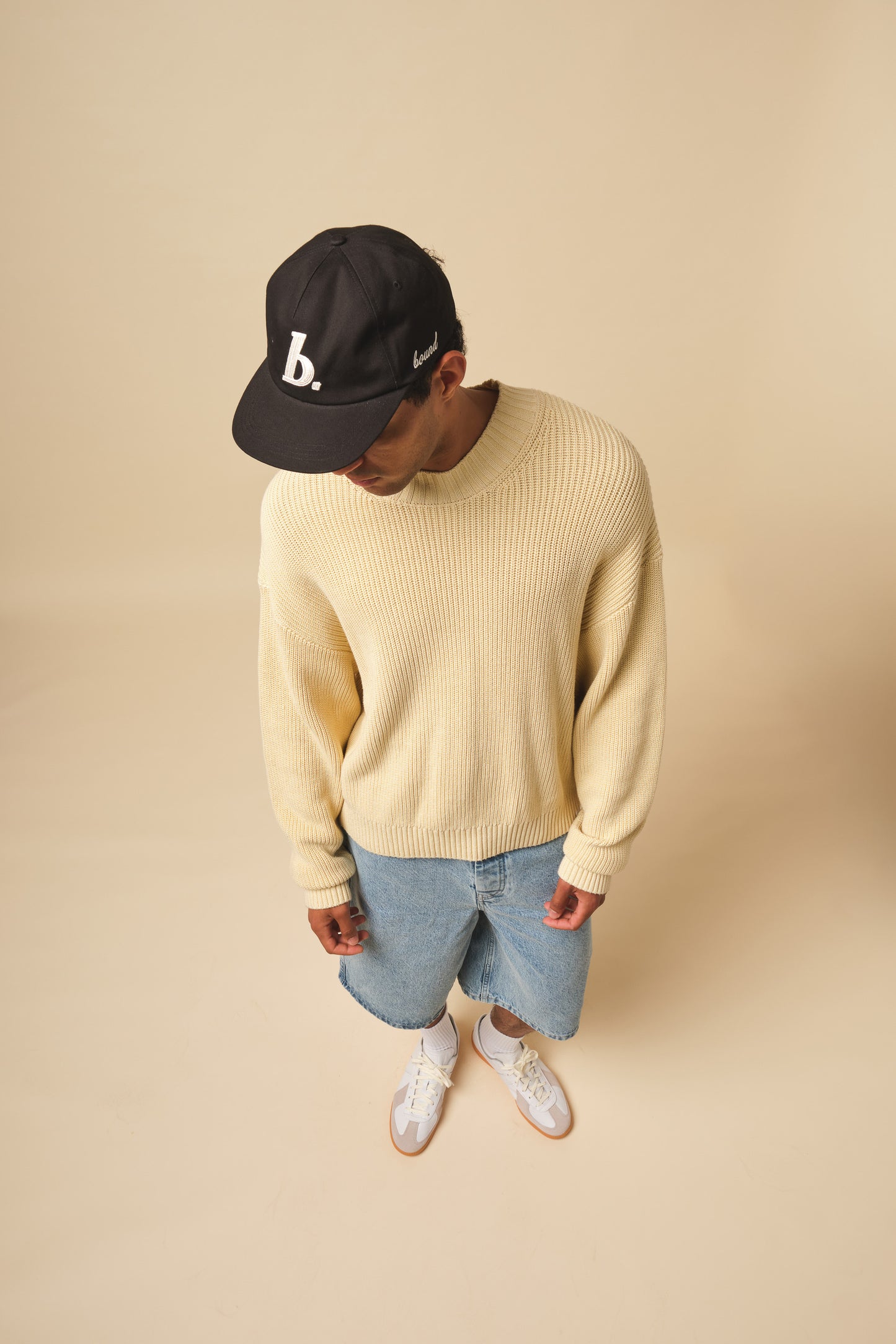 RIBBED CROPPED KNIT - WASHED BUTTER