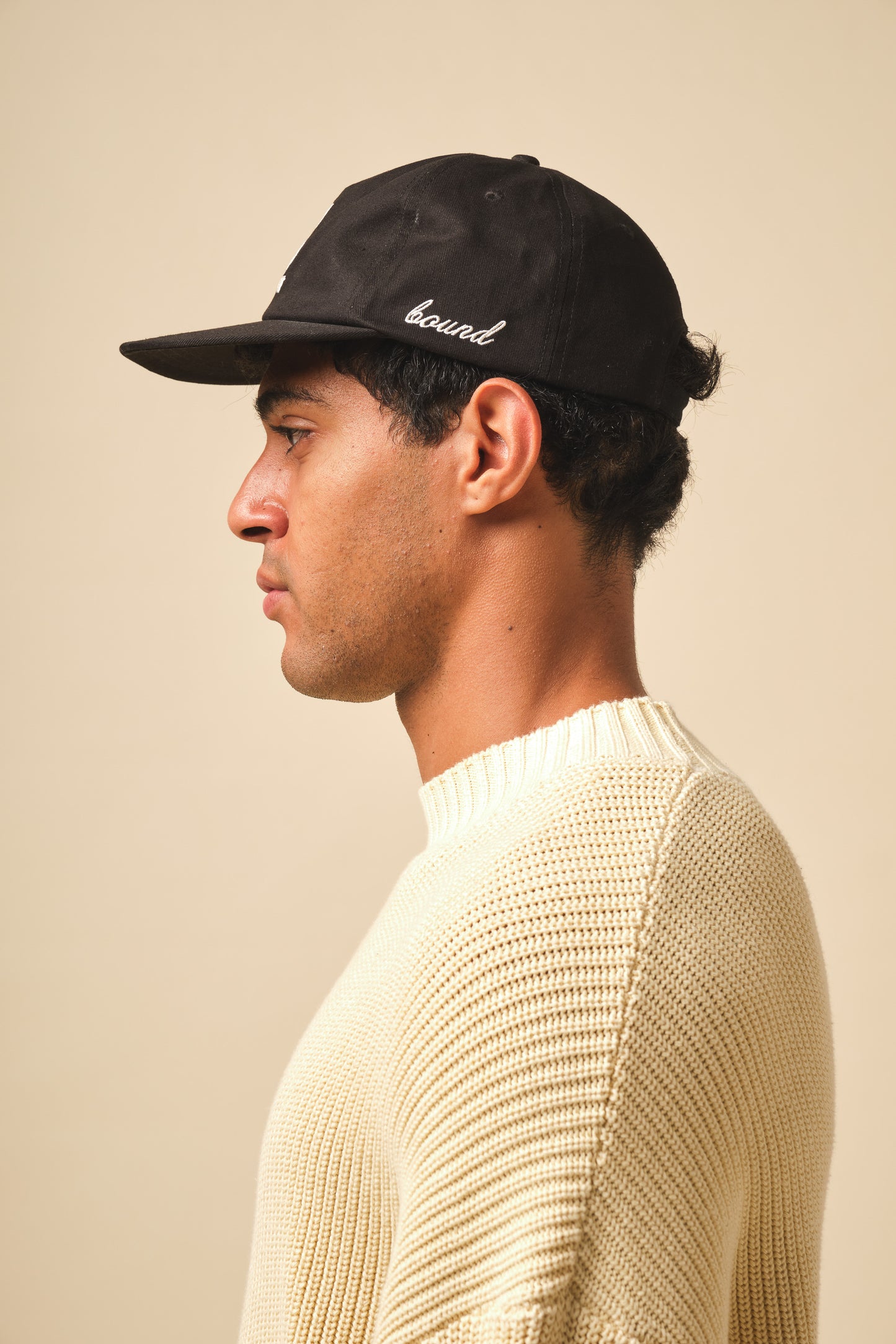 STAMP CHAIN STITCH CAP - BLACK