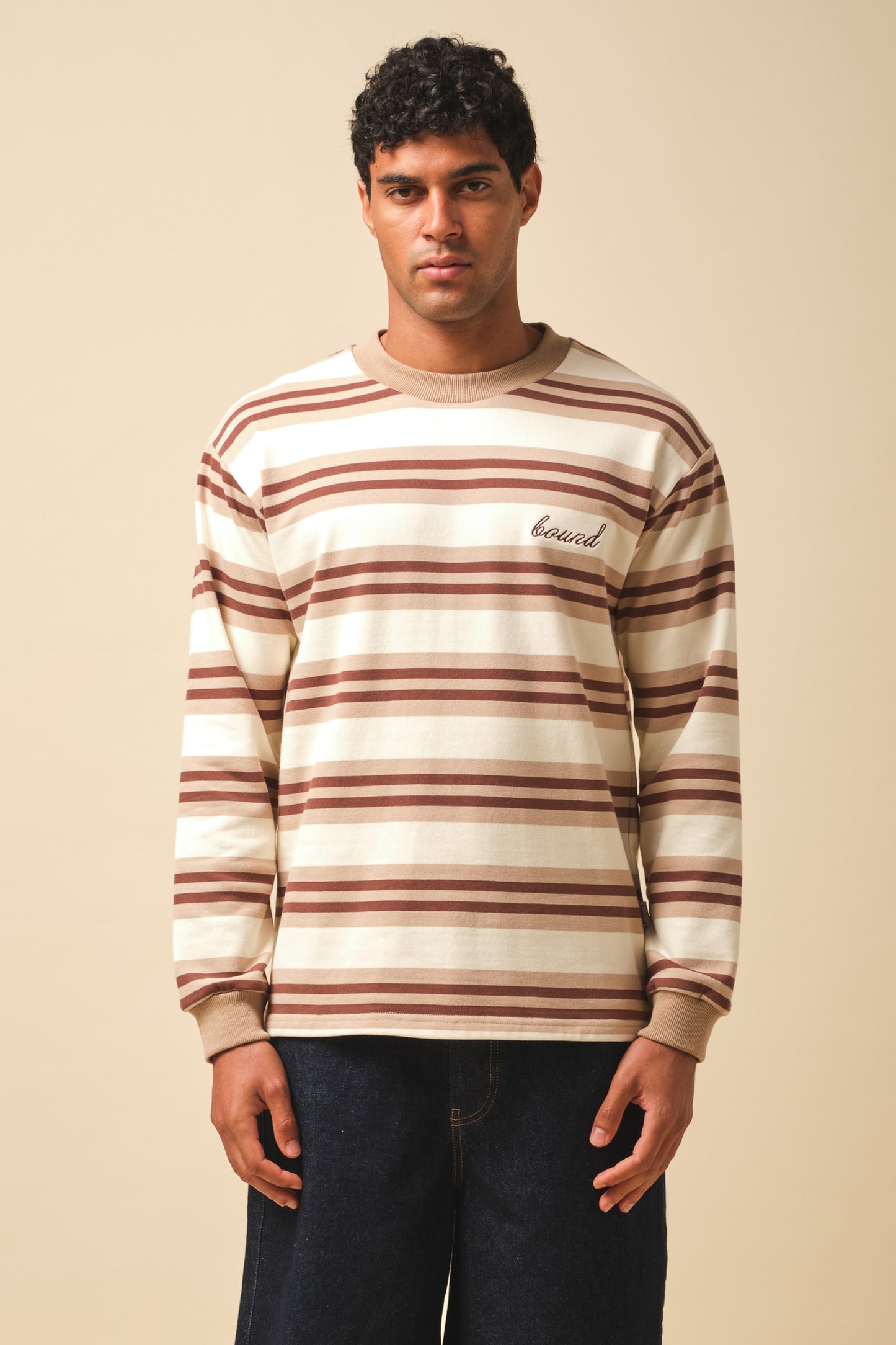 LATTE STRIPE LONGSLEEVE TEE
