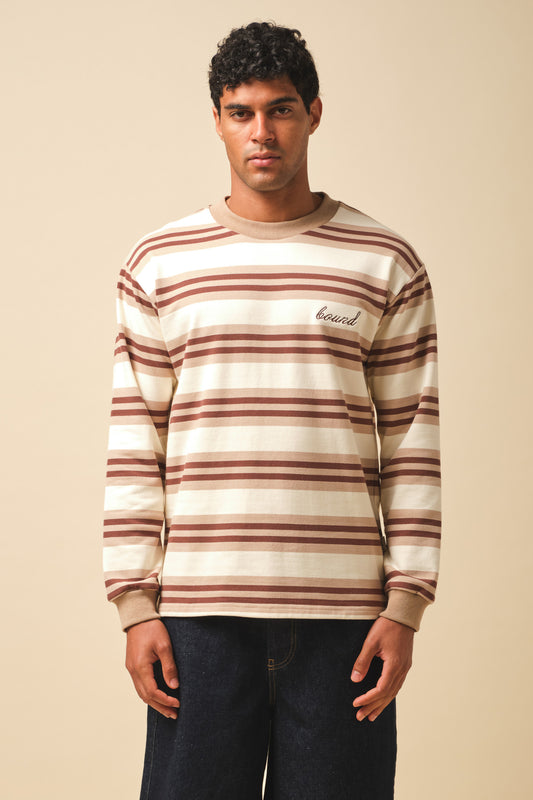 LATTE STRIPE LONGSLEEVE TEE