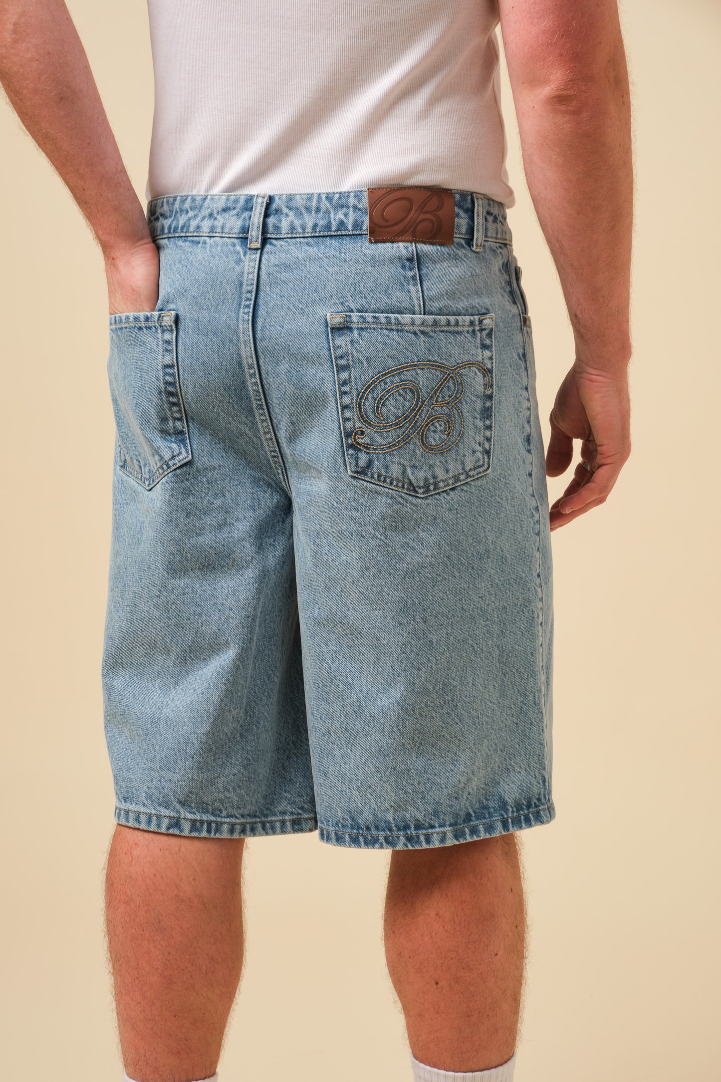 SIGNATURE DENIM JORTS - LIGHT BLUE