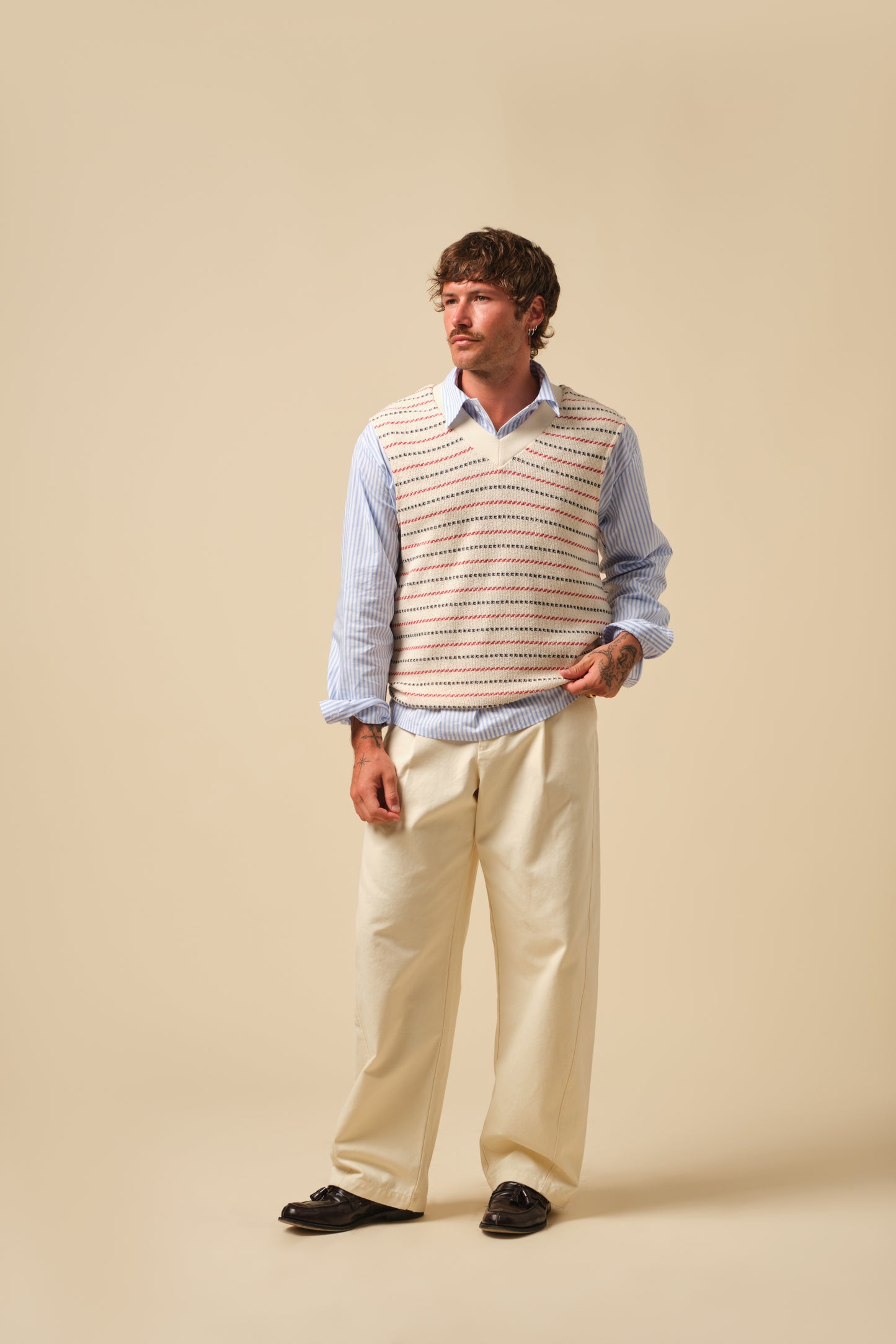 FREDDIE TEXTURED STRIPE VEST