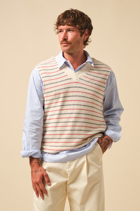 FREDDIE TEXTURED STRIPE VEST