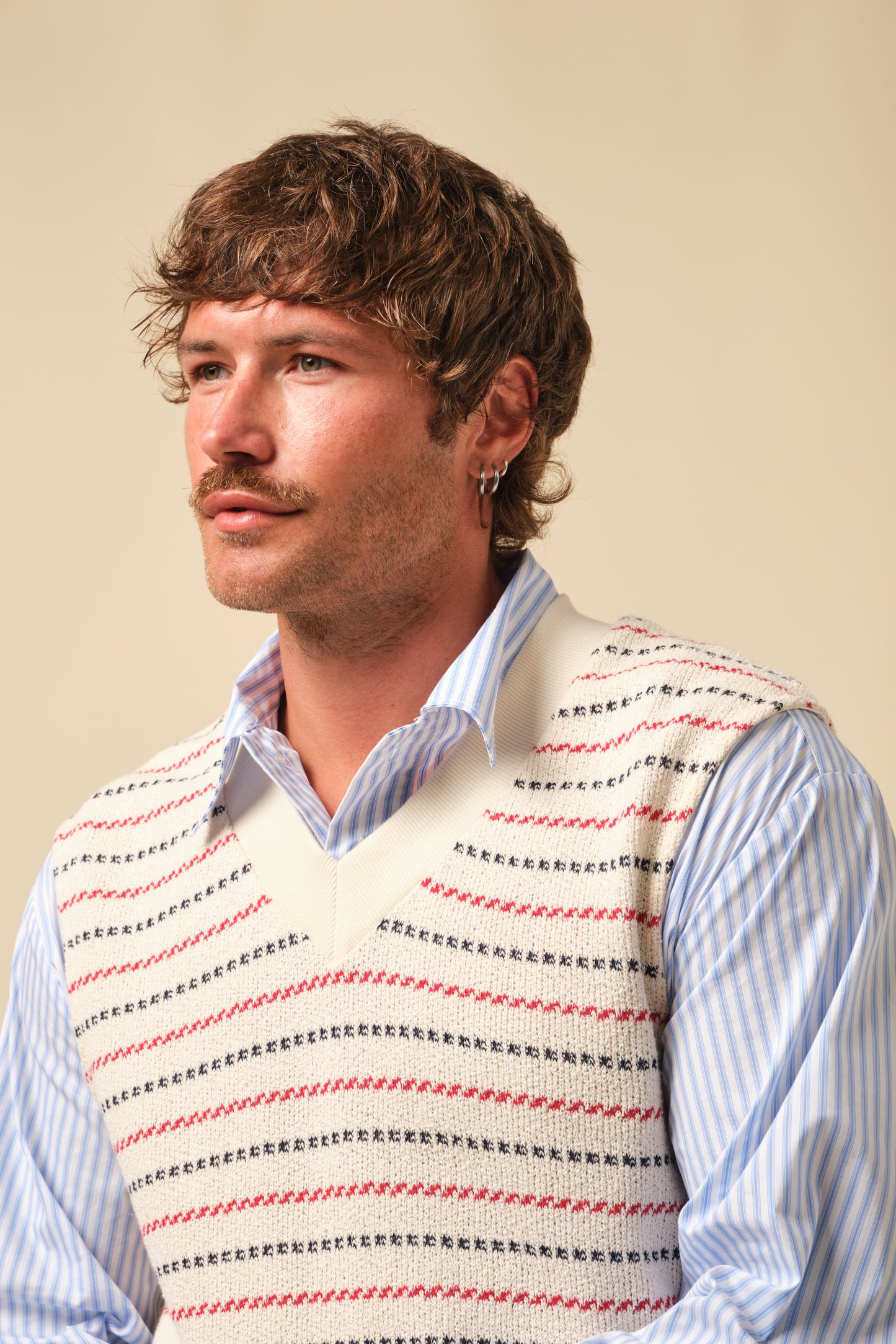 FREDDIE TEXTURED STRIPE VEST