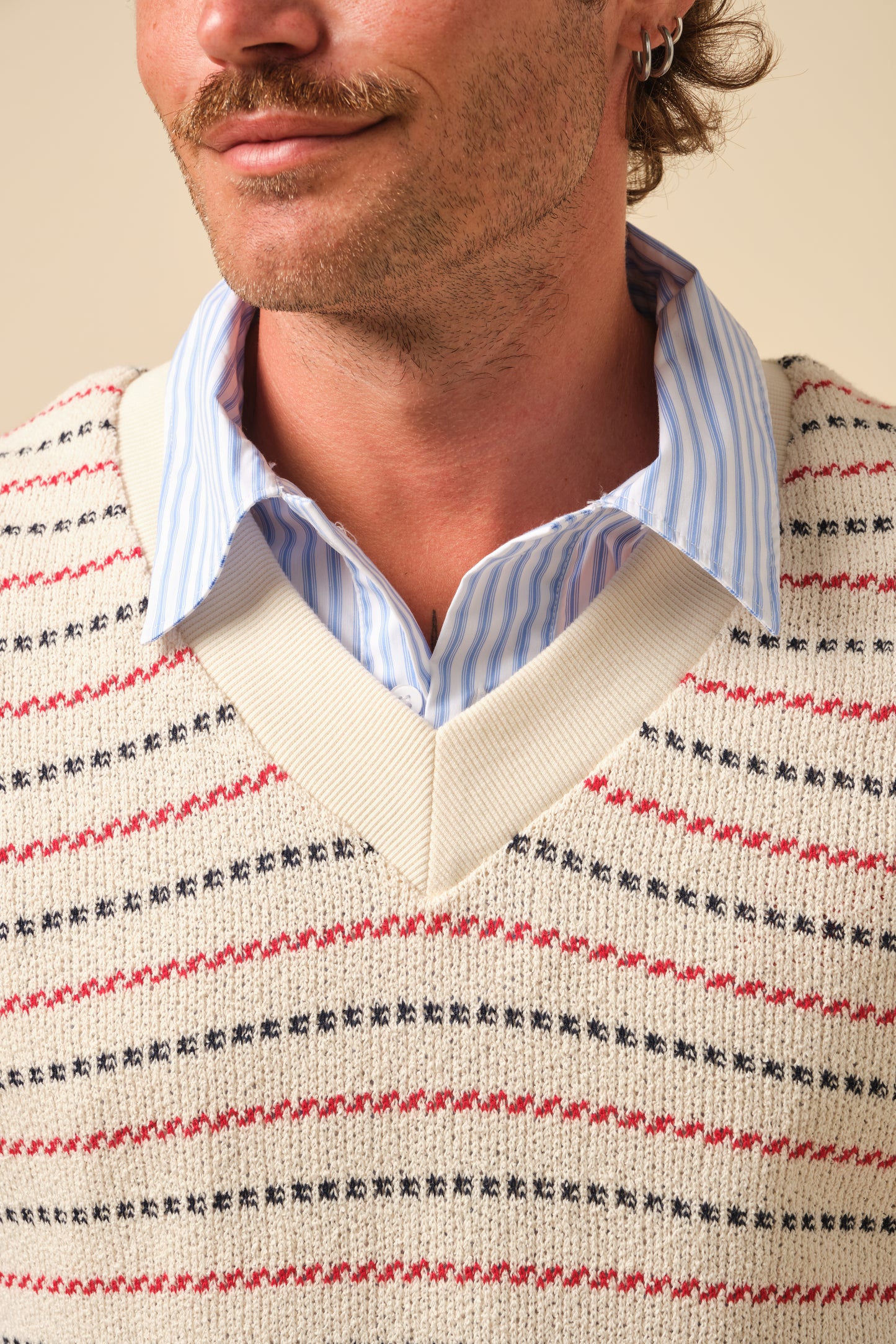 FREDDIE TEXTURED STRIPE VEST