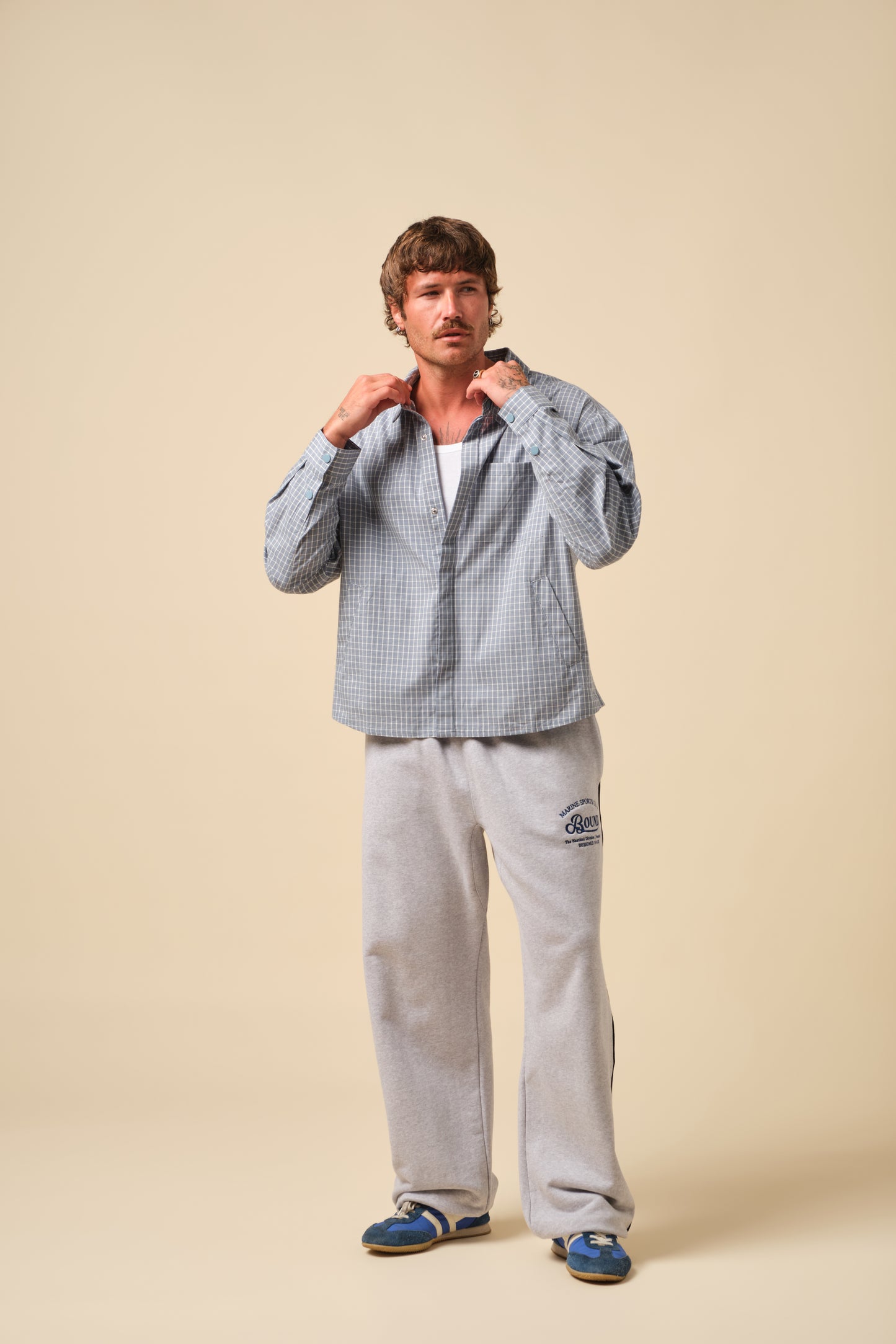 FREDDIE OCEAN CHECK BOXY COTTON SHIRT