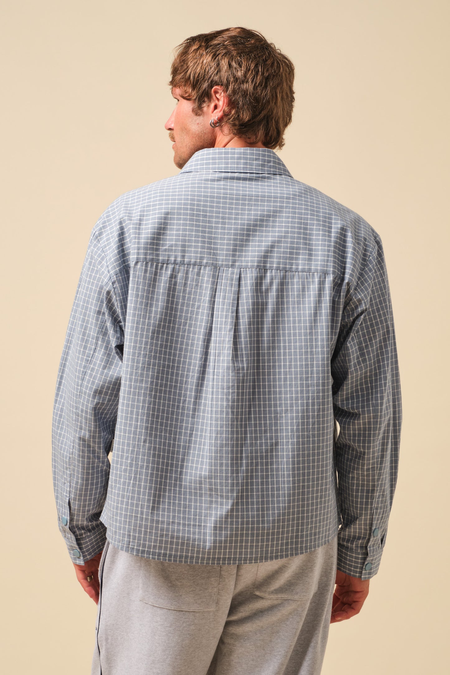 FREDDIE OCEAN CHECK BOXY COTTON SHIRT